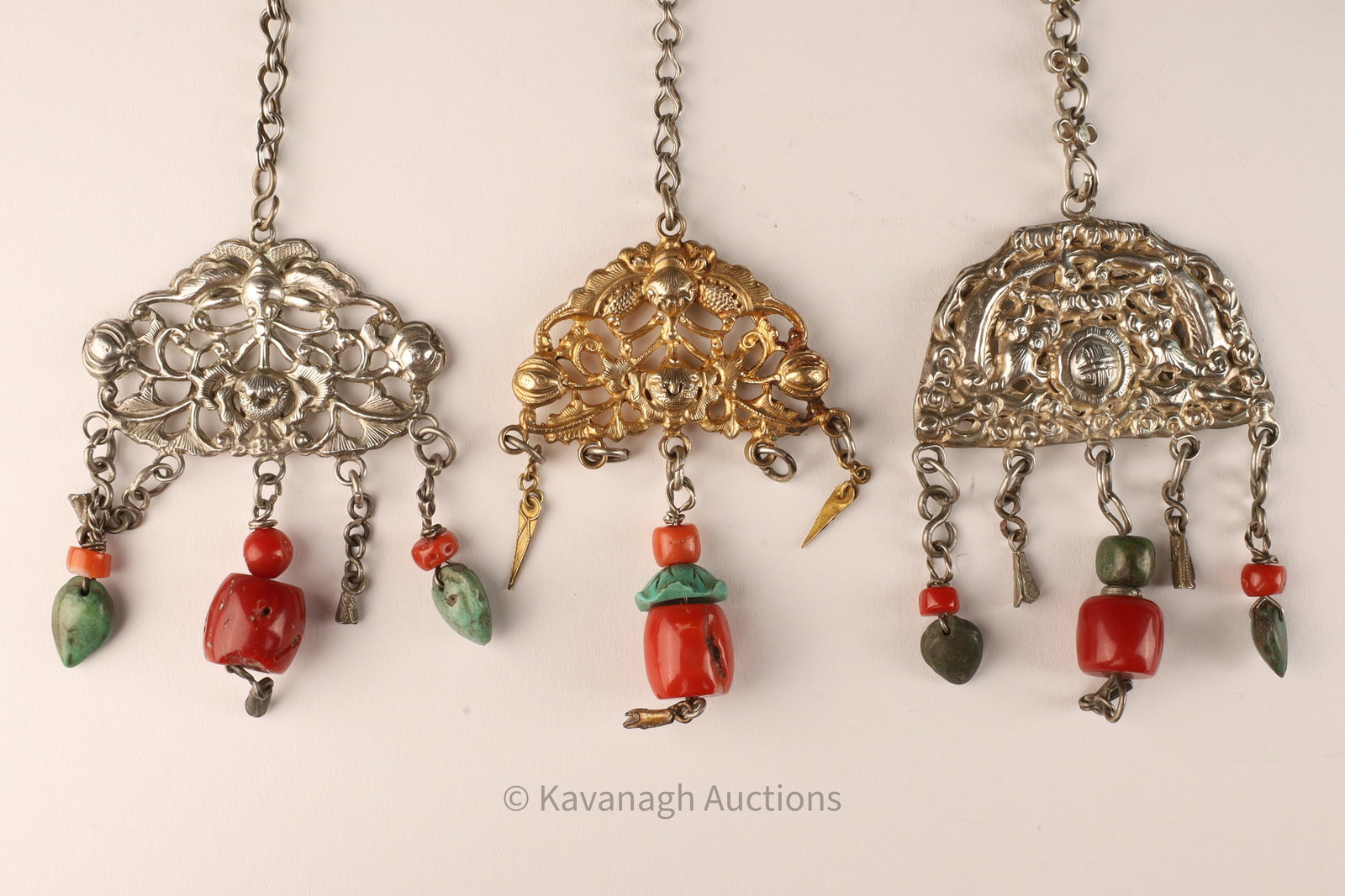 Lot Antique Chinese Silver Amulet Dangle Pendants (1 of 10)