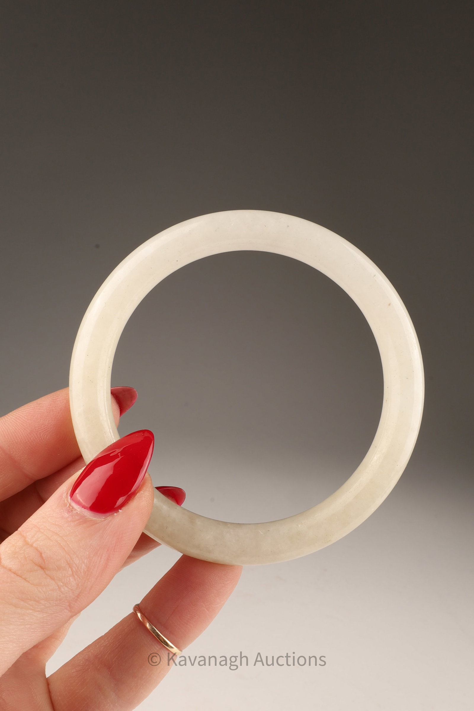 Chinese White Jade Bangle Bracelet (1 of 6)