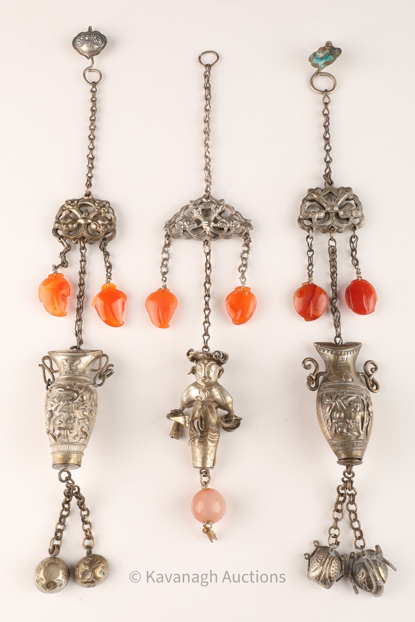 Lot Antique Chinese Silver Needle Chatelaines (1 of 9)