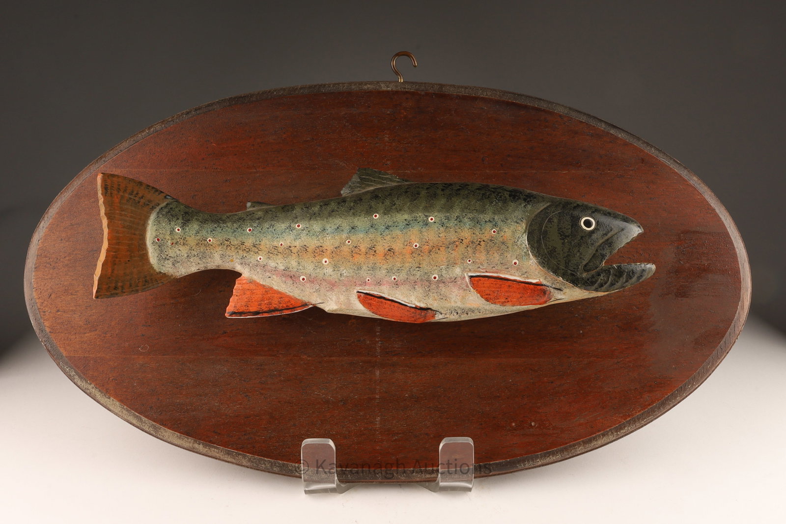 Quebec Folk Art Lucien Bouchard Trout on Plaque (1 of 5)