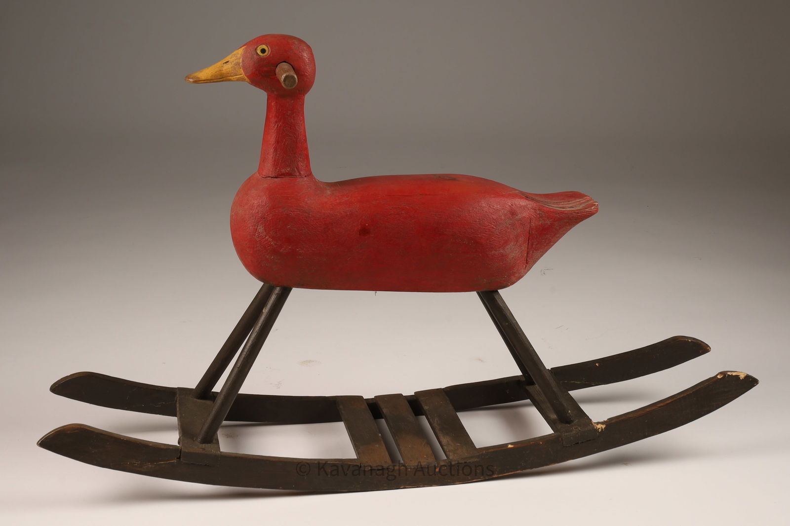 Quebec Folk Art Childs Goose Rocking Toy (1 of 5)