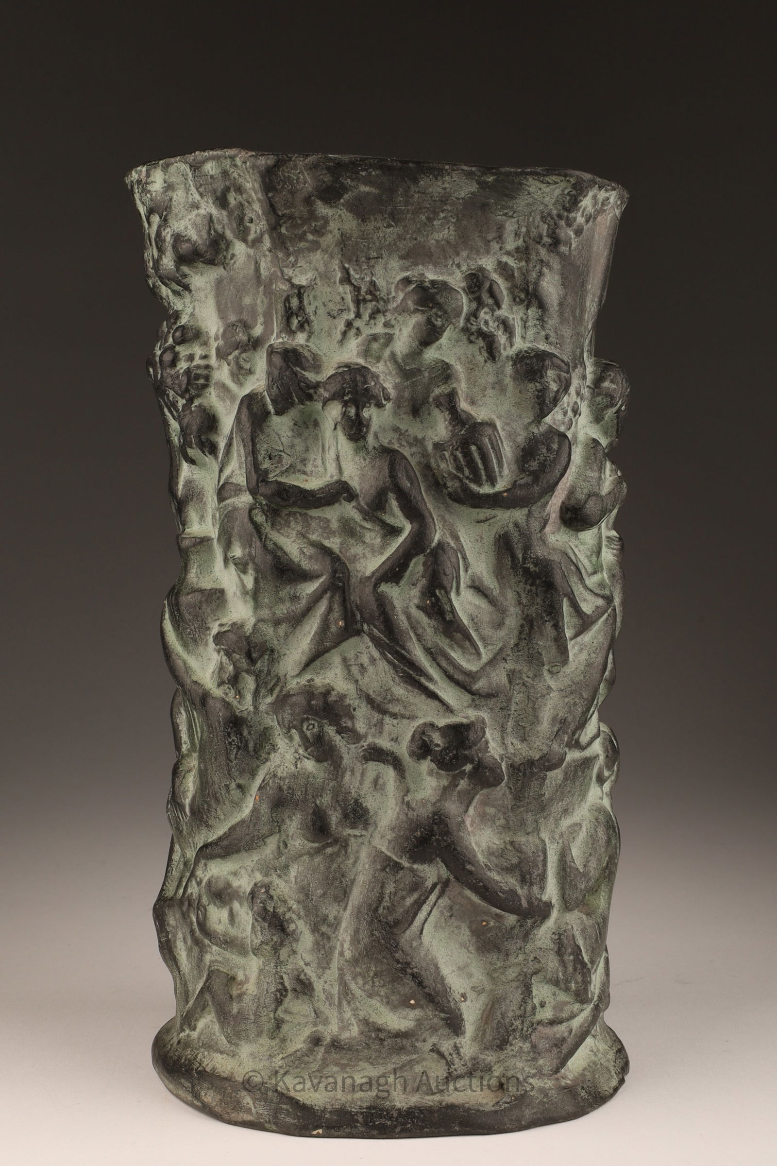 Terracotta Neoclassical Style Orgy Frieze Vase (1 of 7)