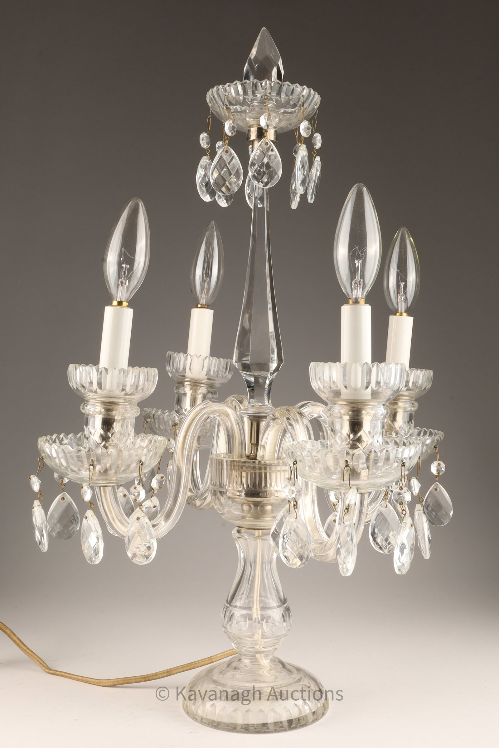 Crystal 4 Arms Electric Candelabra Table Lamp (1 of 6)
