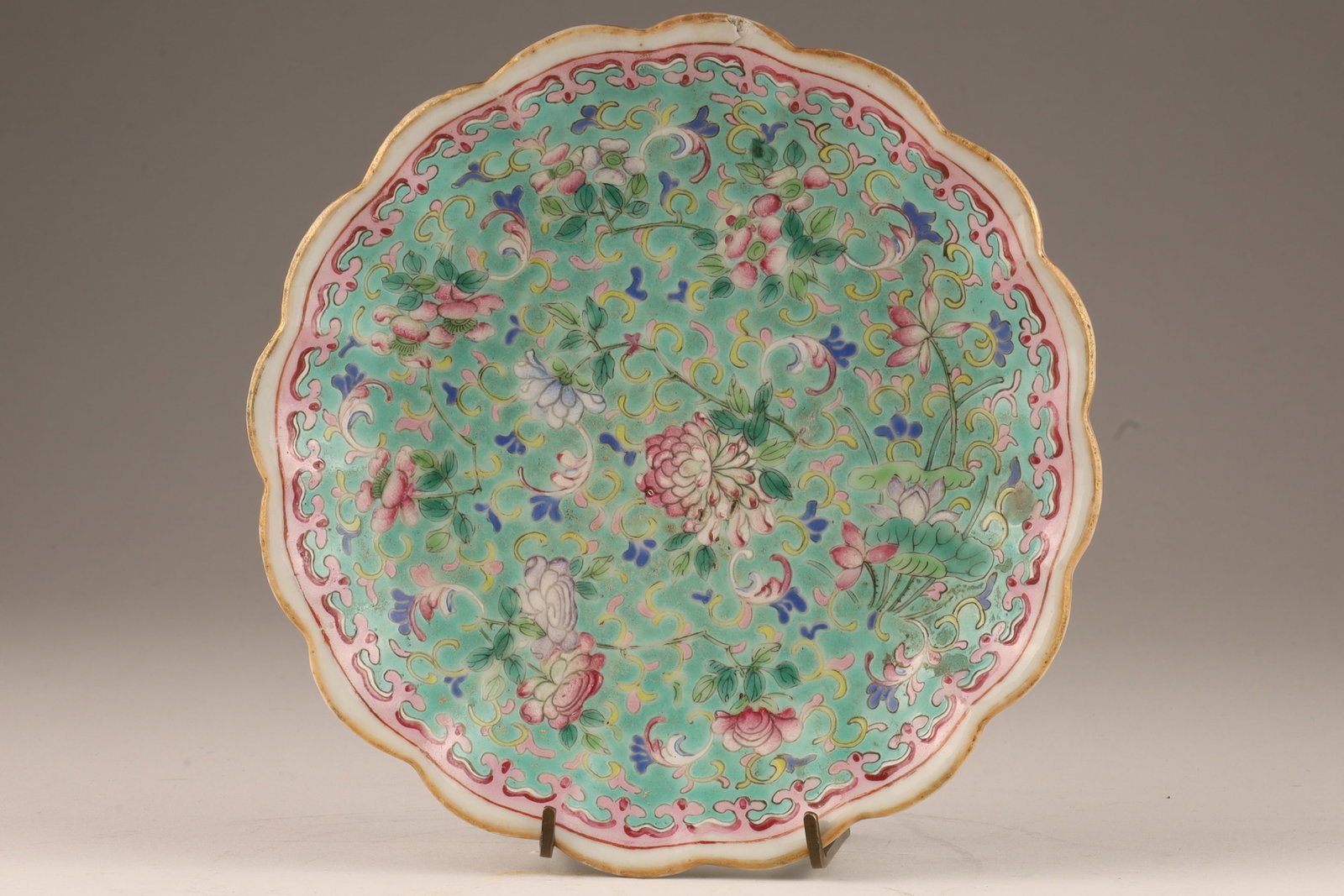 Antique Chinese Scalloped Offering Dish Signed (1 of 8)