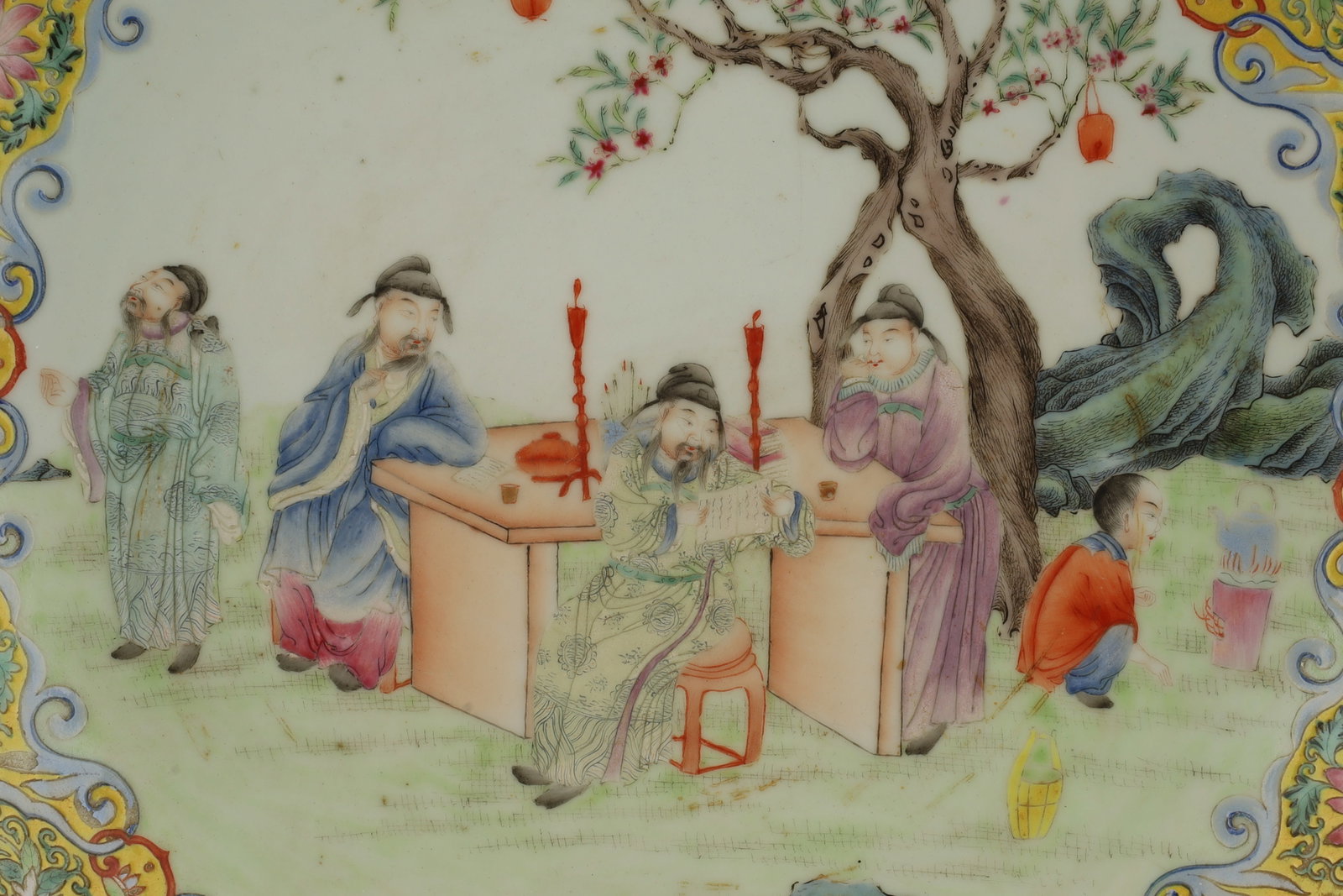 Antique Chinese Famille Rose Figural Signed Plate (1 of 14)