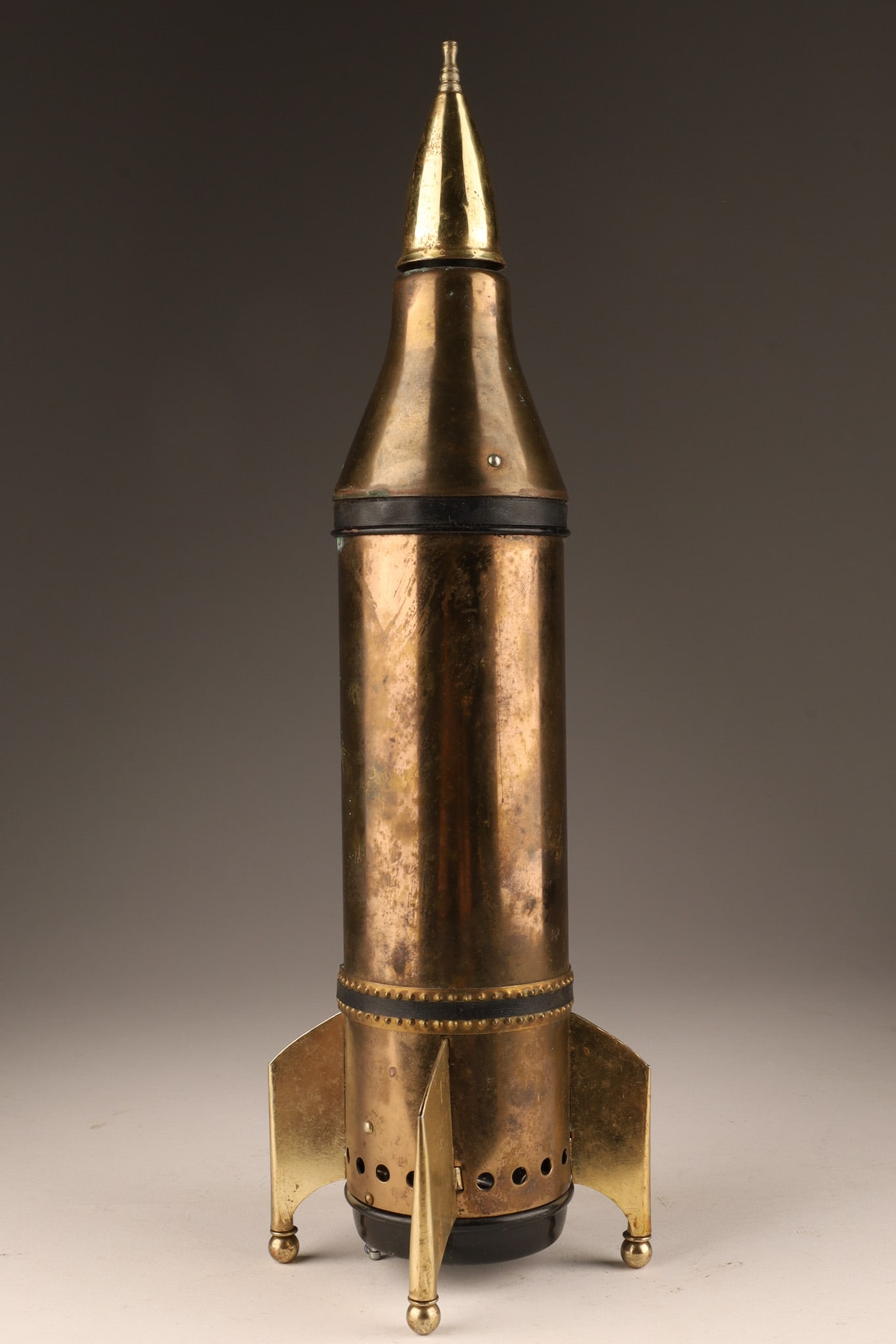 MCM Brass Rocket Liquor Decanter with Music Box (1 of 6)