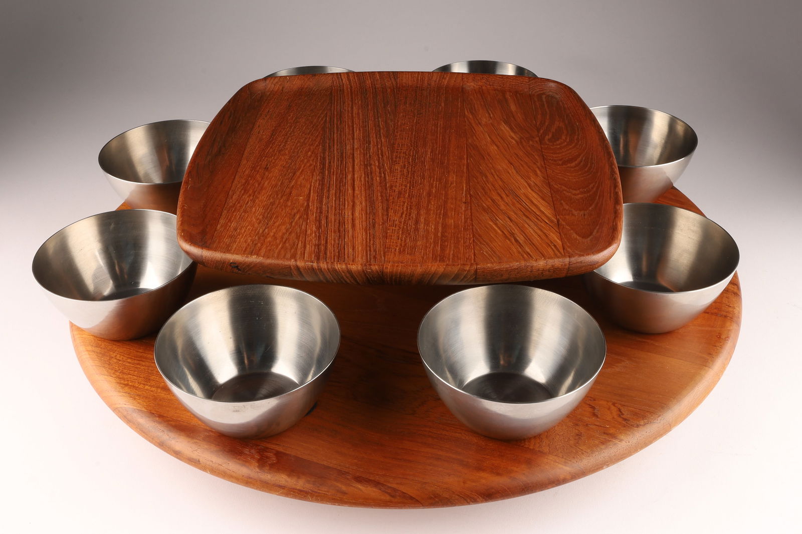 MCM Teak Digsmed Denmark Lazy Susan Fondue Tray (1 of 6)