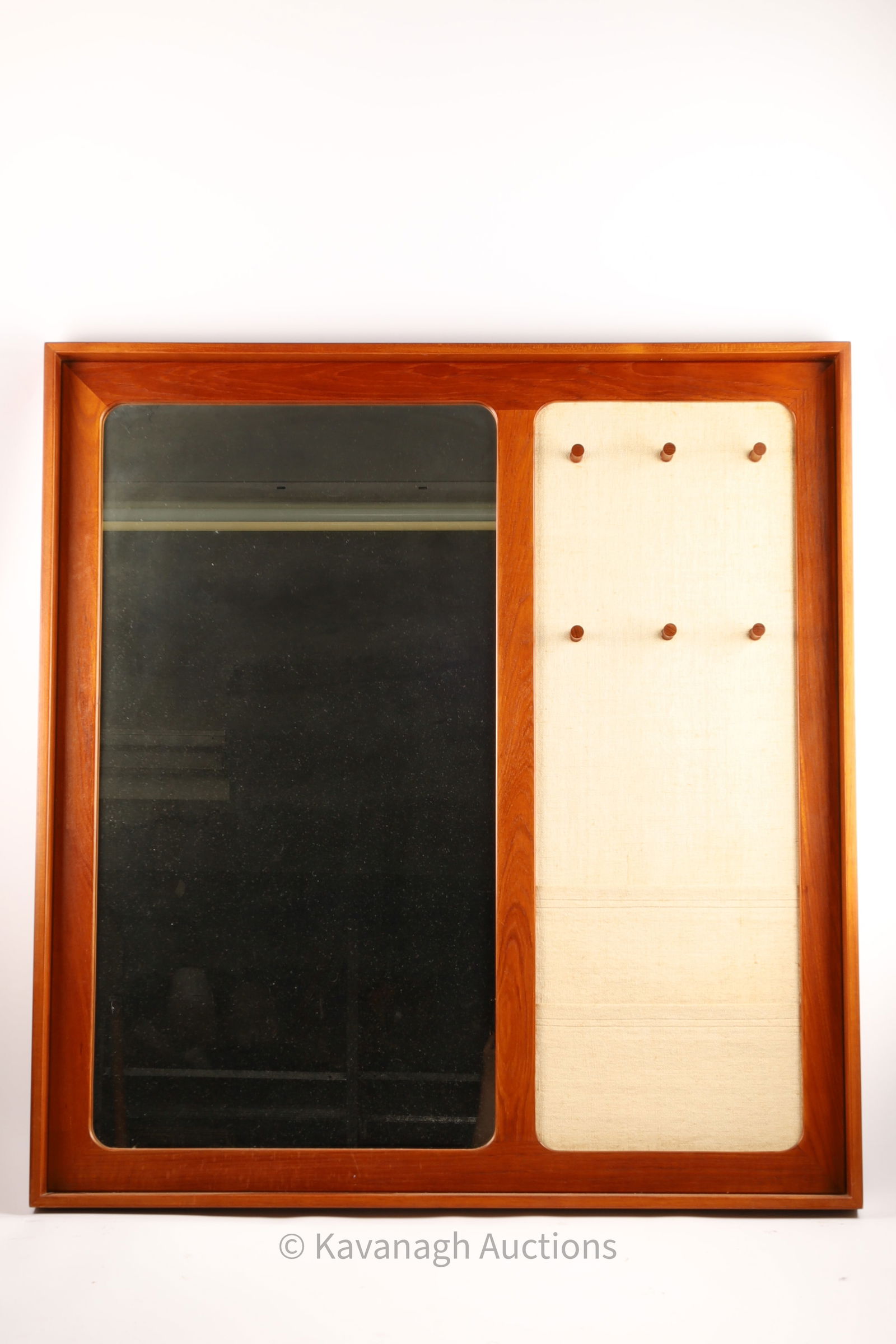 MCM Danish Teak Linen Pier Mirror Aksel Kjersgaard (1 of 8)