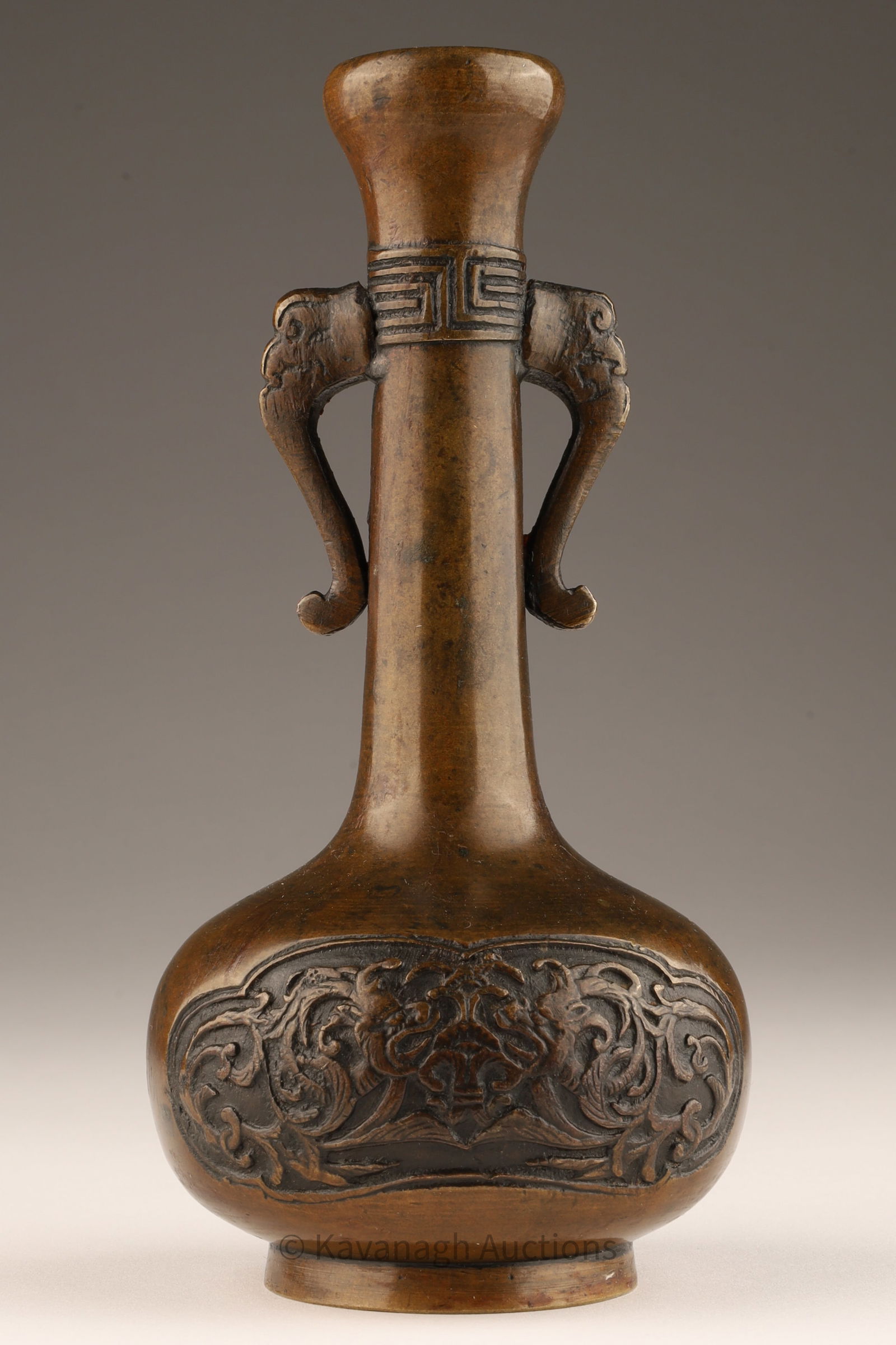 Antique Chinese Bronze Vase Elephant Masks (1 of 9)