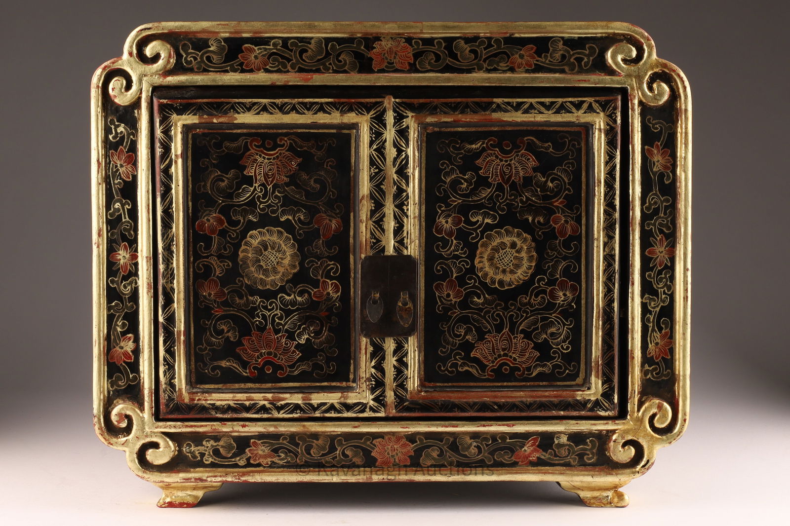 Antique Chinese Painted Lacquer Wedding Box (1 of 6)