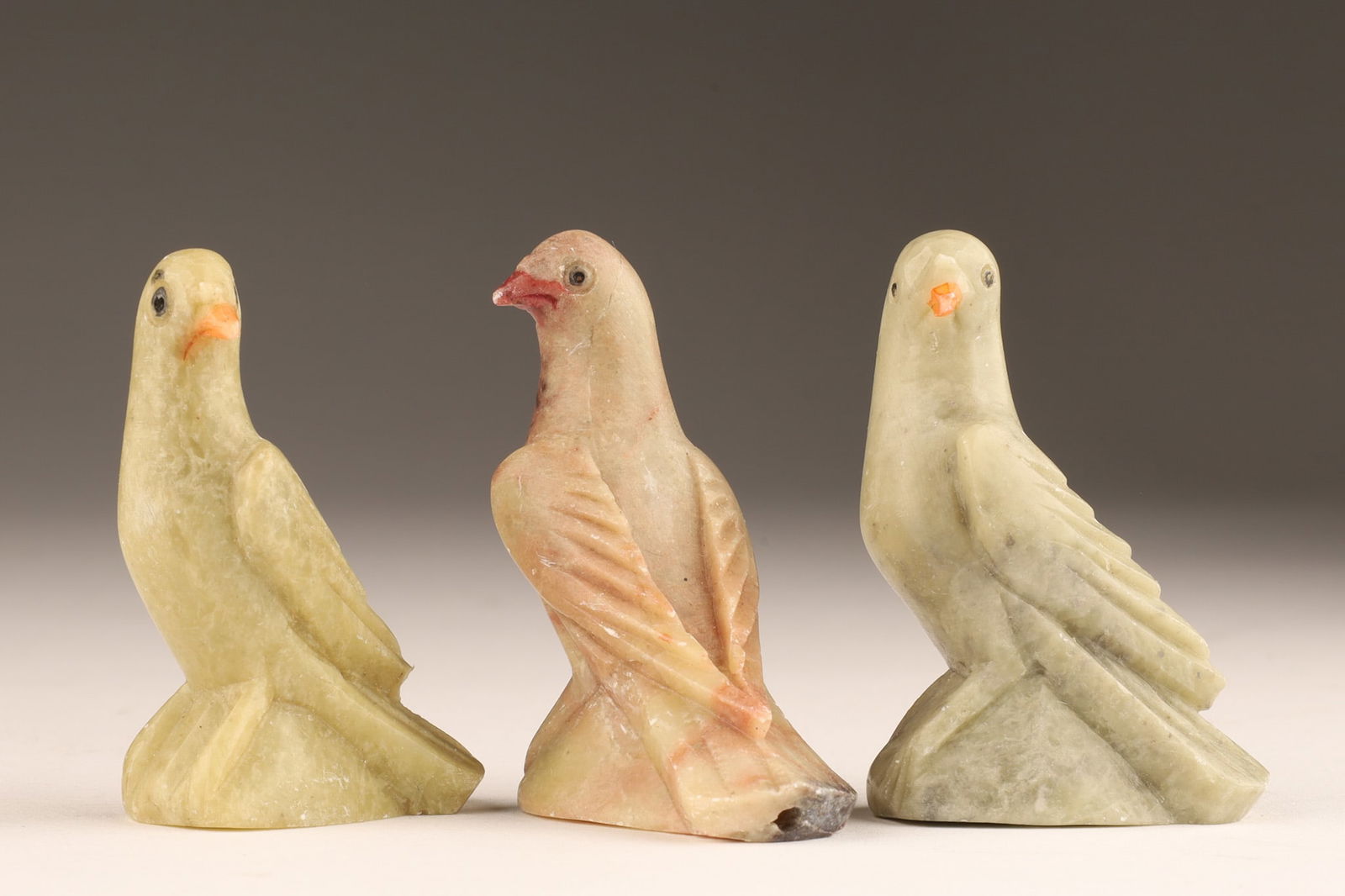 Set 3 Chinese Soapstone Pigeons Birds Whistles (1 of 3)