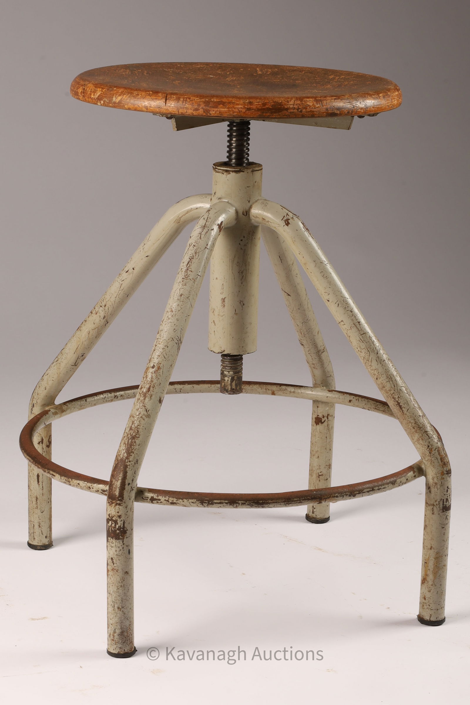 Vintage Industrial Adjustable Workshop / Lab Stool (1 of 4)