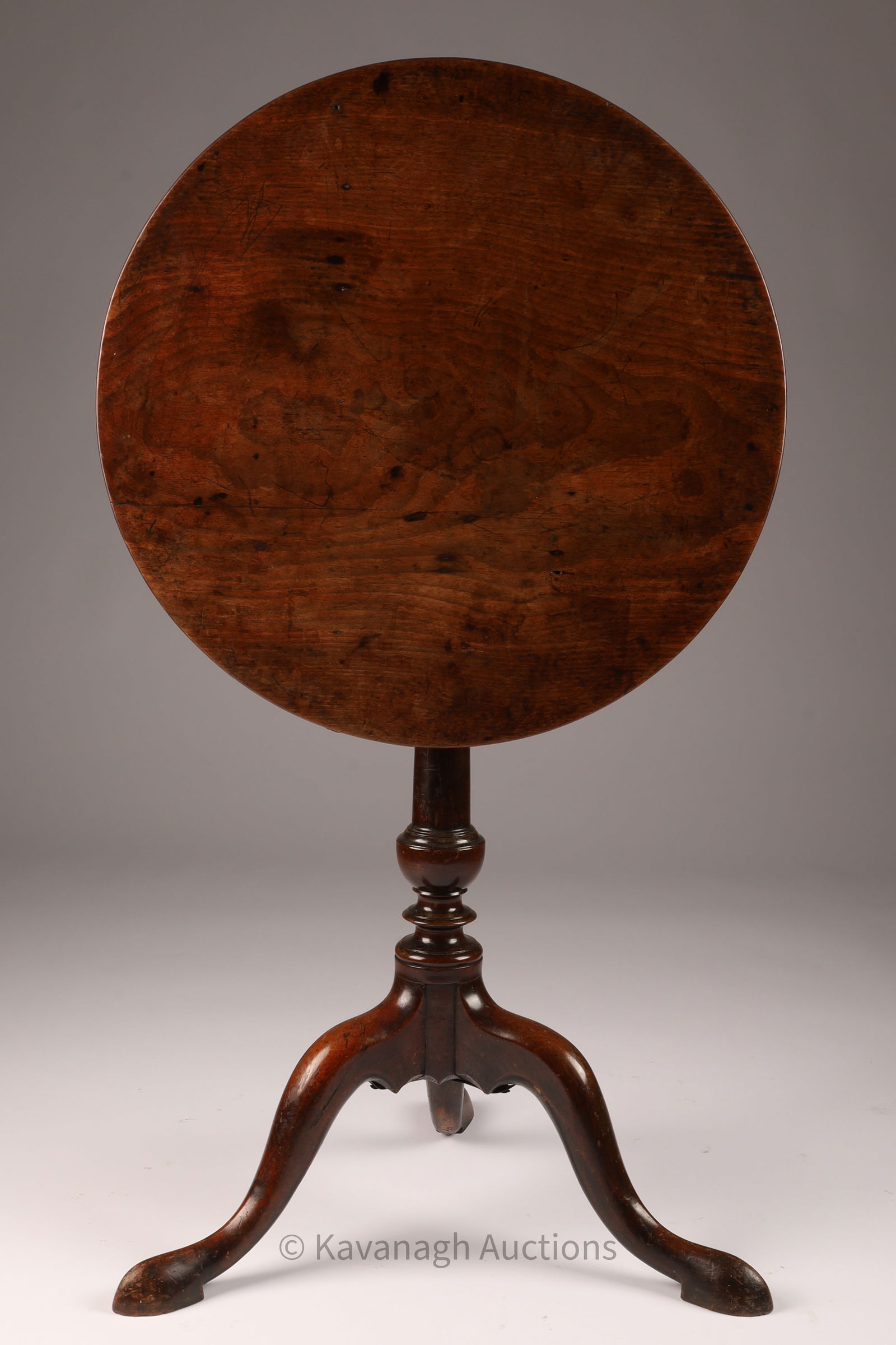 Antique George II Small Oak Mahogany Tilting Table (1 of 13)