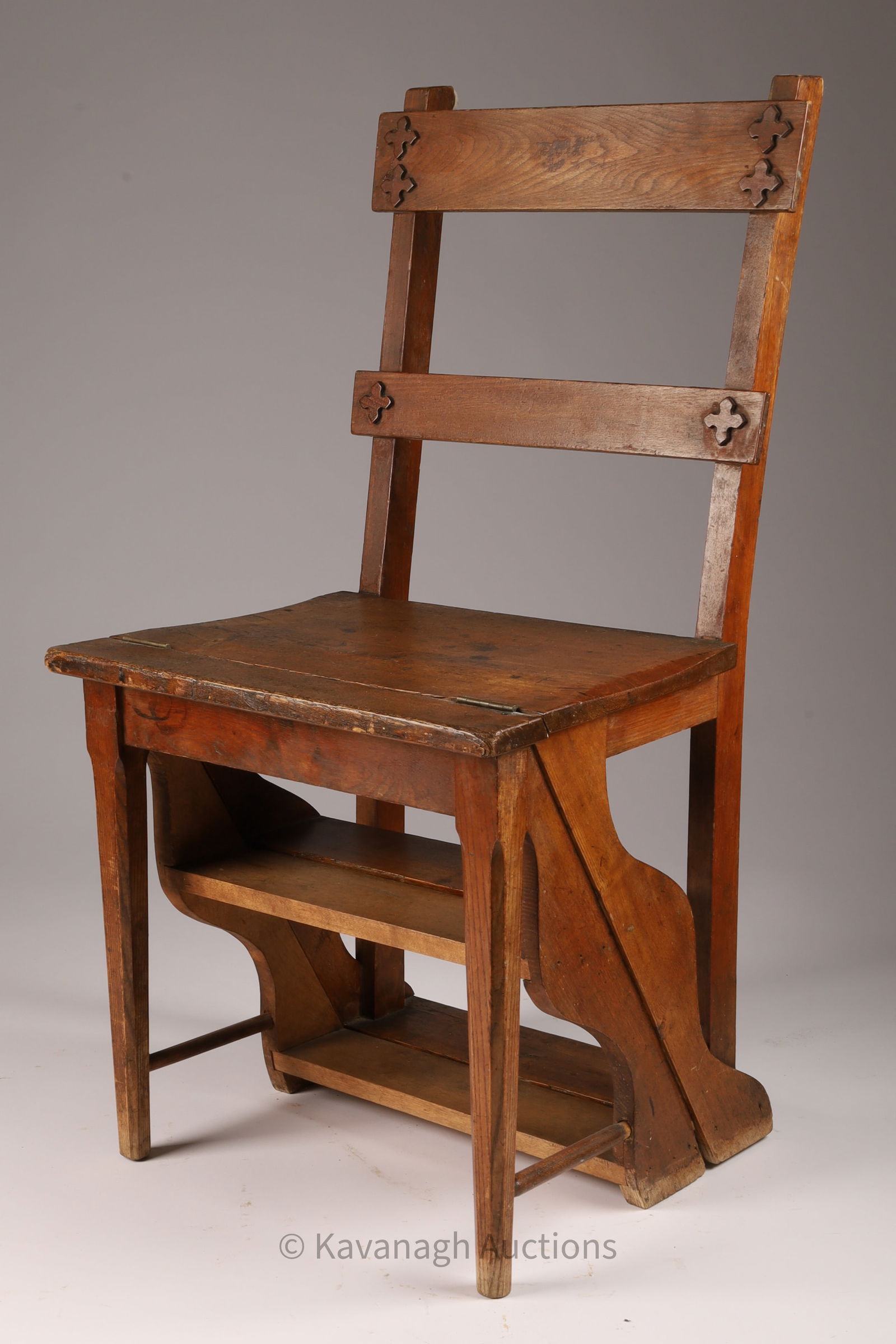 Gothic Revival Oak Metamorphic Library Step Chair (1 of 5)