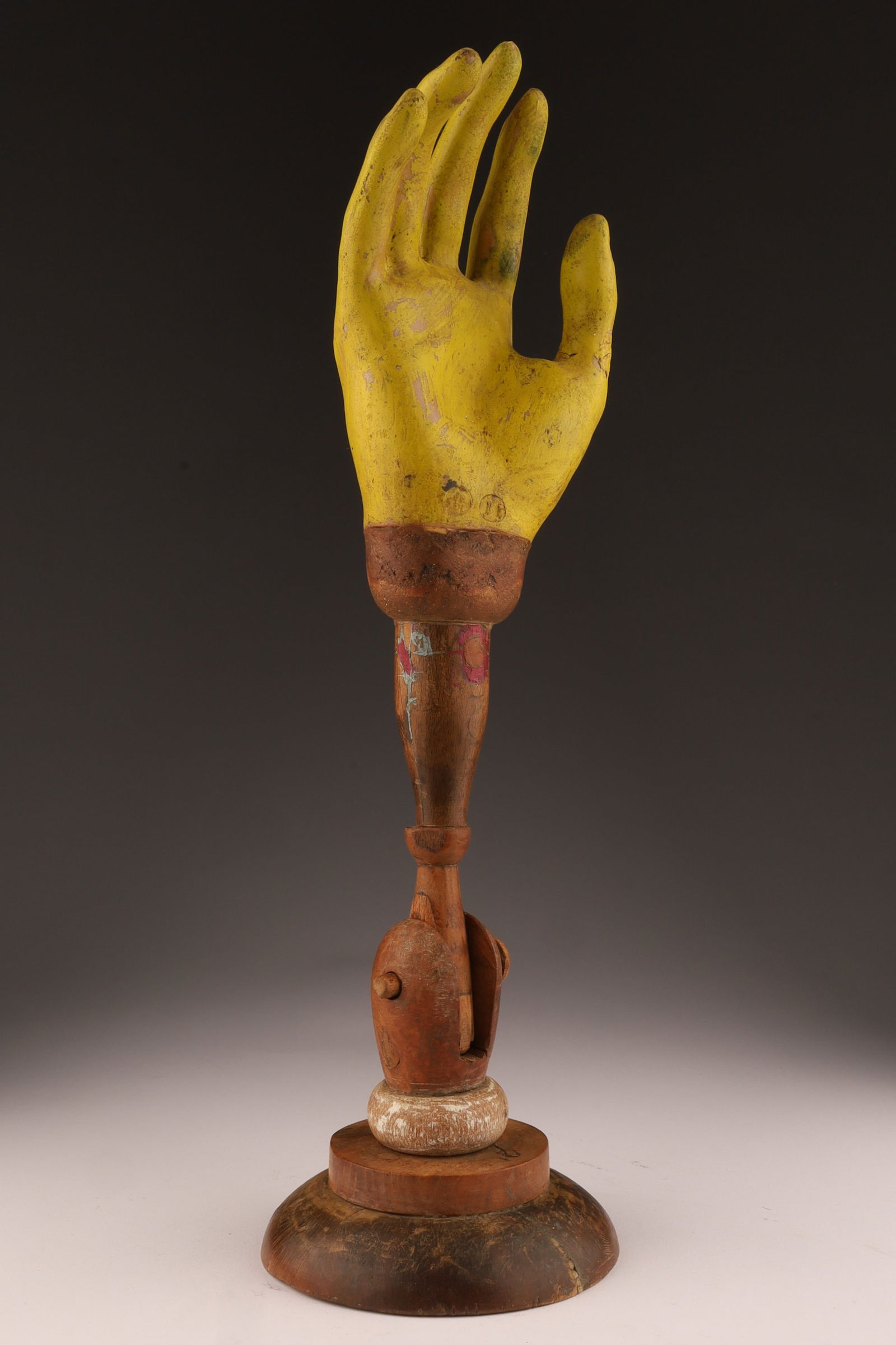 Folk Art Carved Mannequin Hand on Stand (1 of 5)