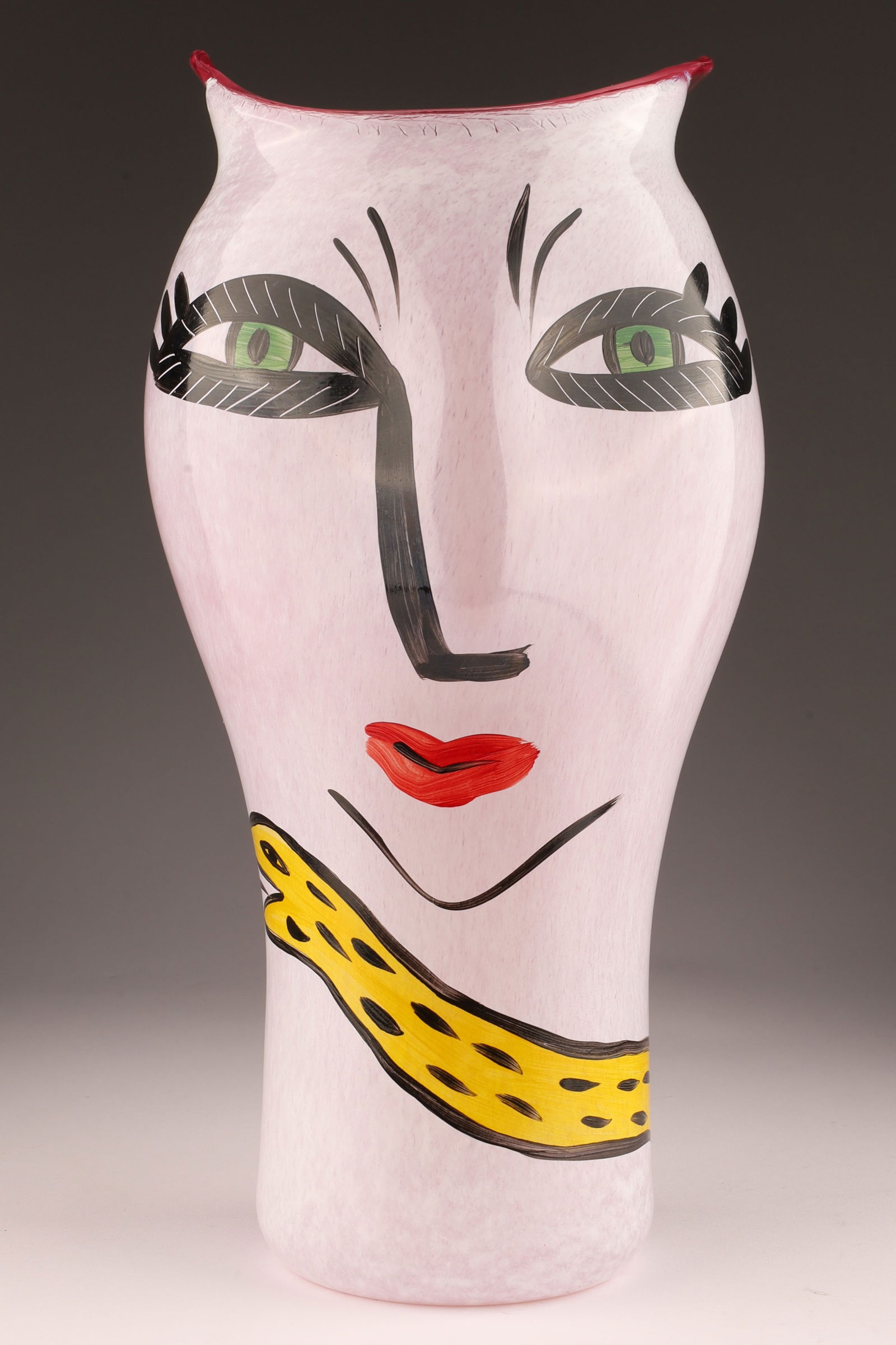 Signed Ulrica Hydman-Vallien Kosta Boda Face Vase (1 of 7)
