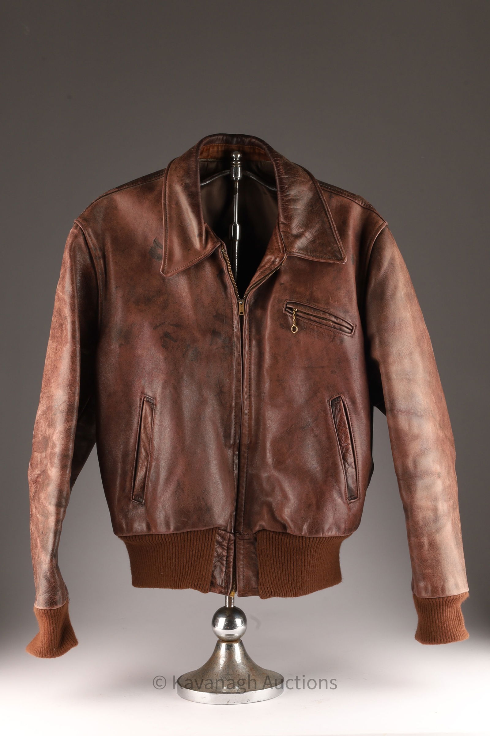 Vintage 1940s Leather Flight Bomber Jacket (1 of 9)
