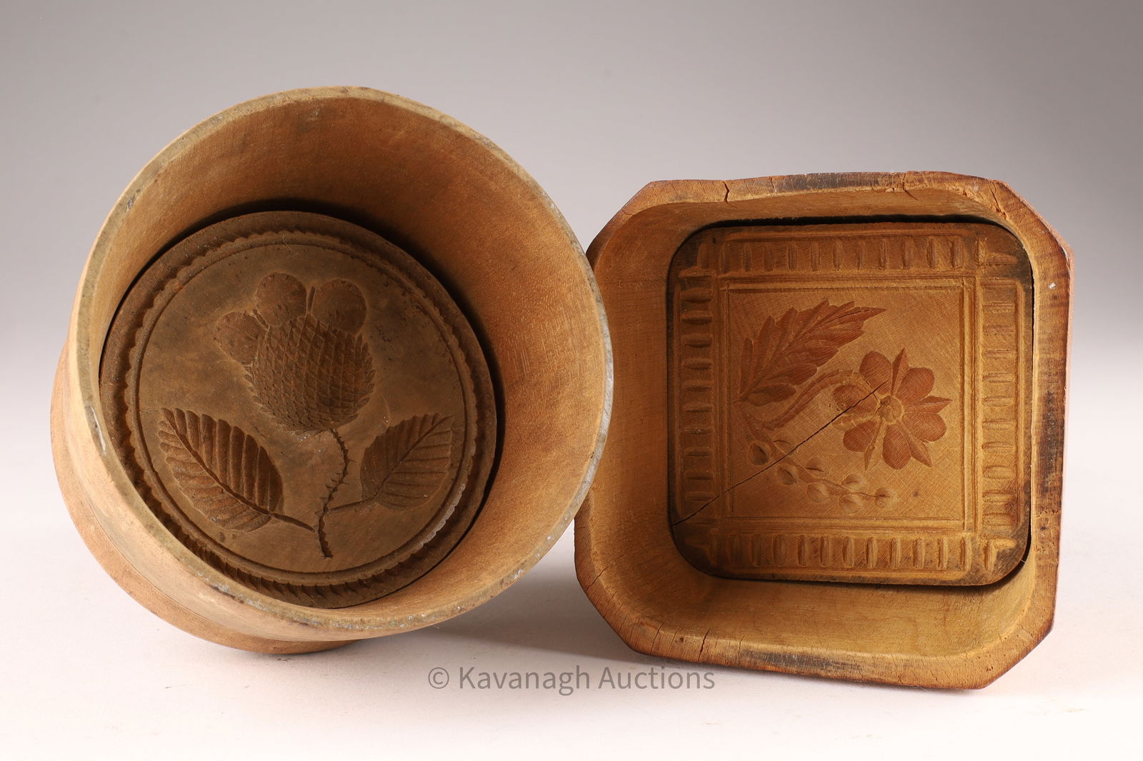 Lot of Antique Canadiana Butter Molds / Presses (1 of 3)