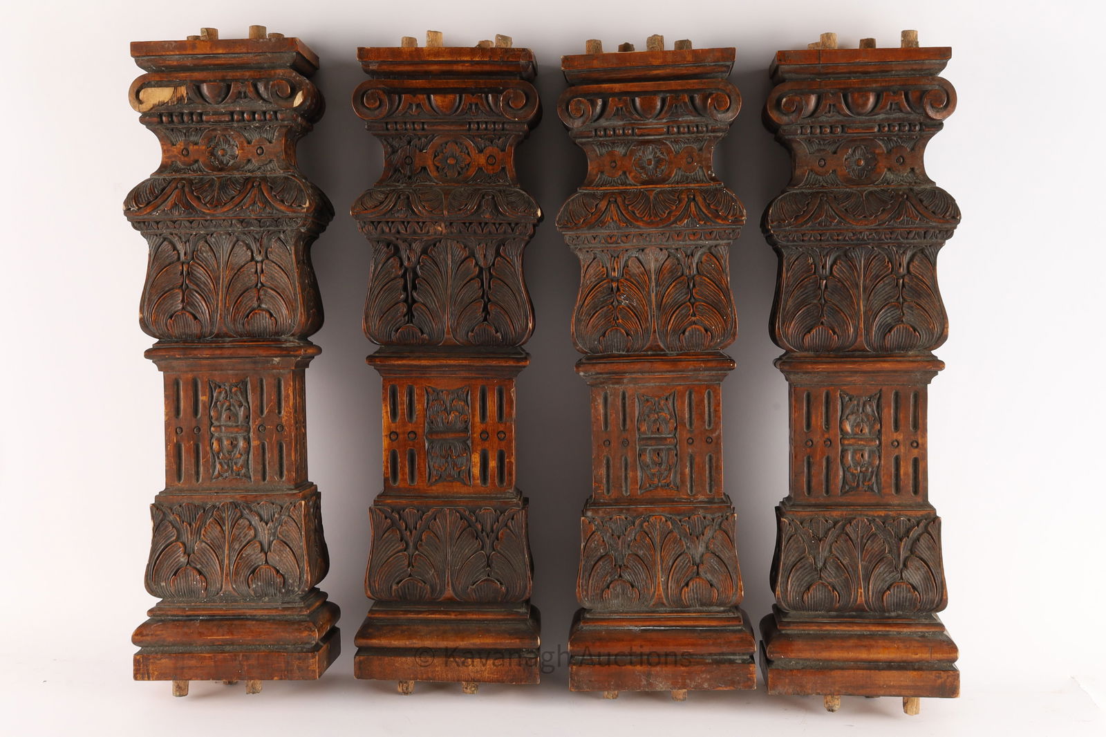 Lot Antique Mahogany Architectural Salvage Columns (1 of 4)