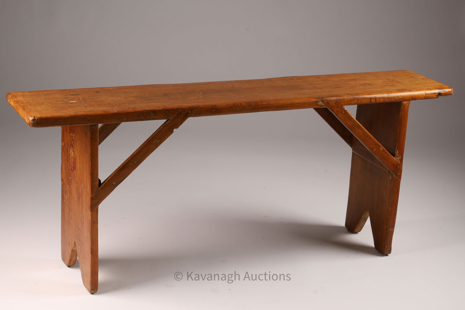 Antique 1800s Pine Wood Primitive Porch Bench (1 of 5)