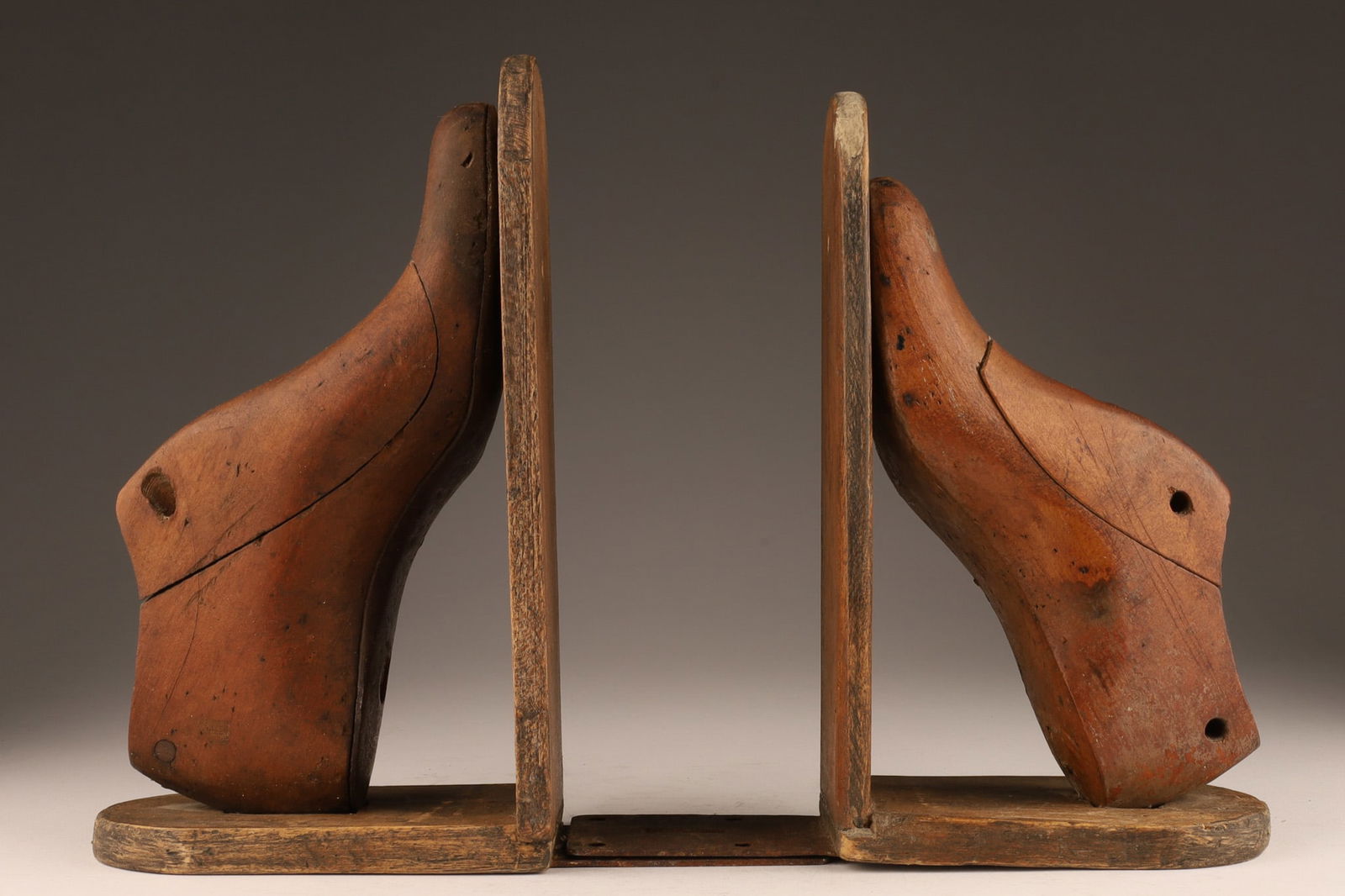 Pair of Antique Wooden Shoe Forms Book Ends (1 of 4)