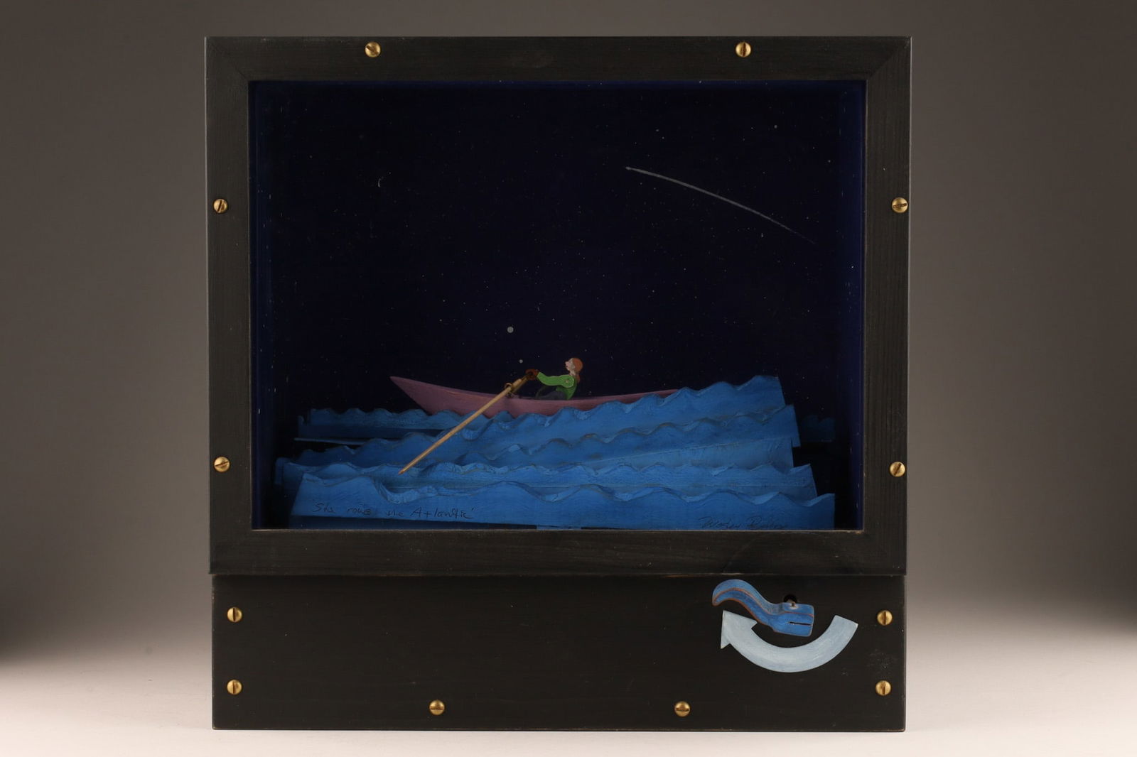 Signed Row Boat on Atlantic 3D Automaton Diorama (1 of 9)