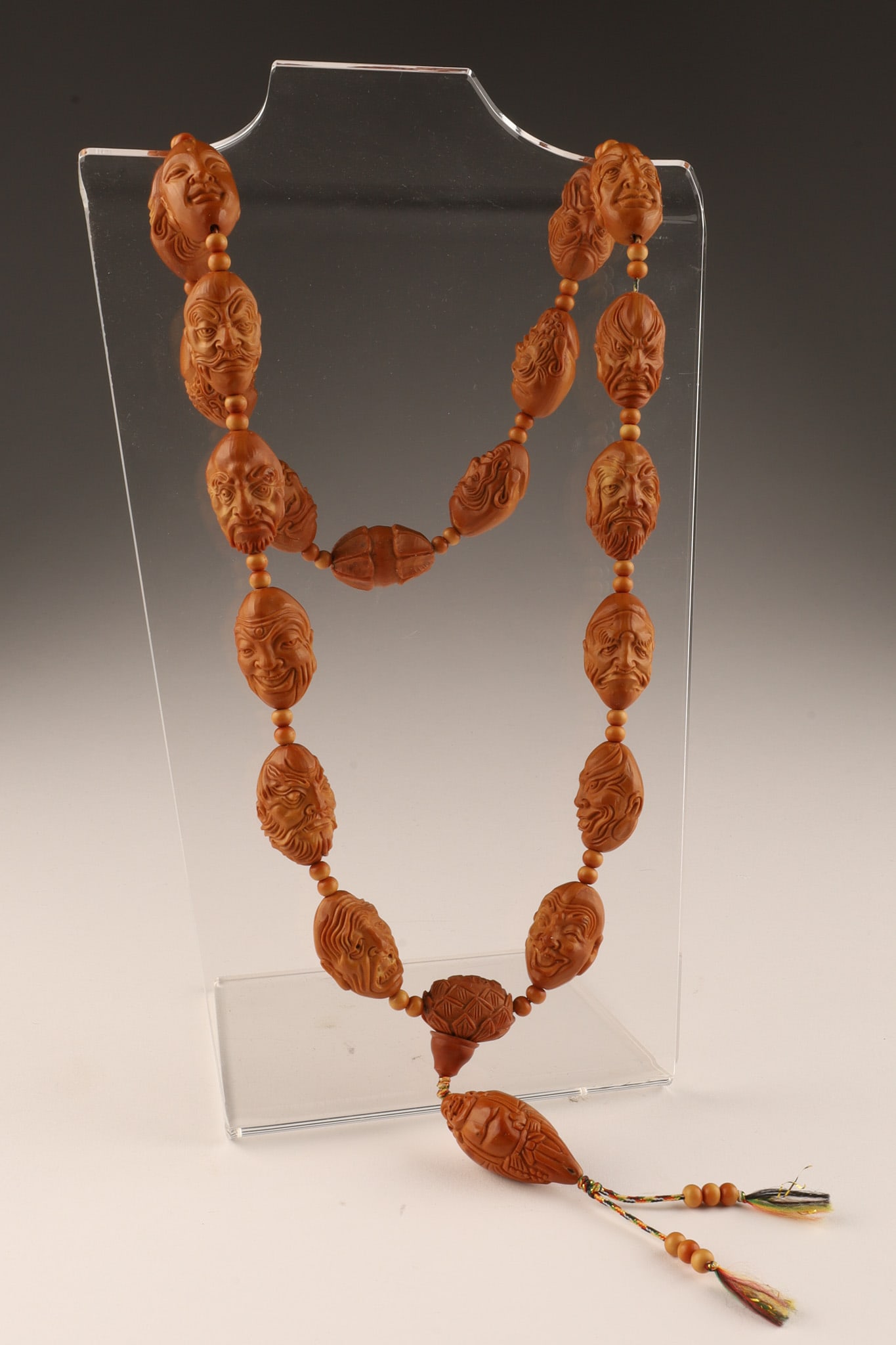 Carved Chinese Happy Buddha Prayer Beads Necklace (1 of 7)
