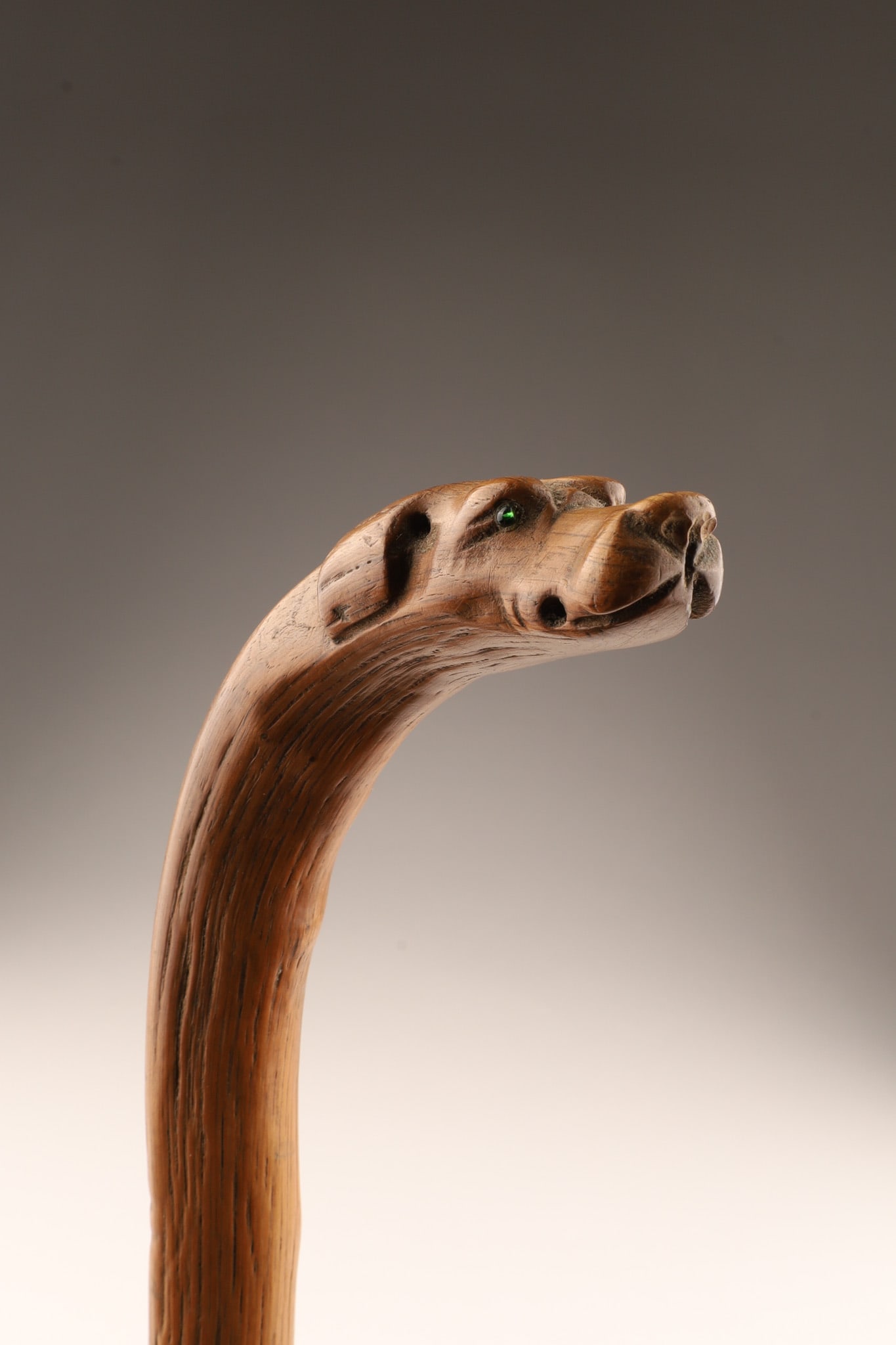 Folk Art Carved Dog Head Cane Walking Stick (1 of 5)