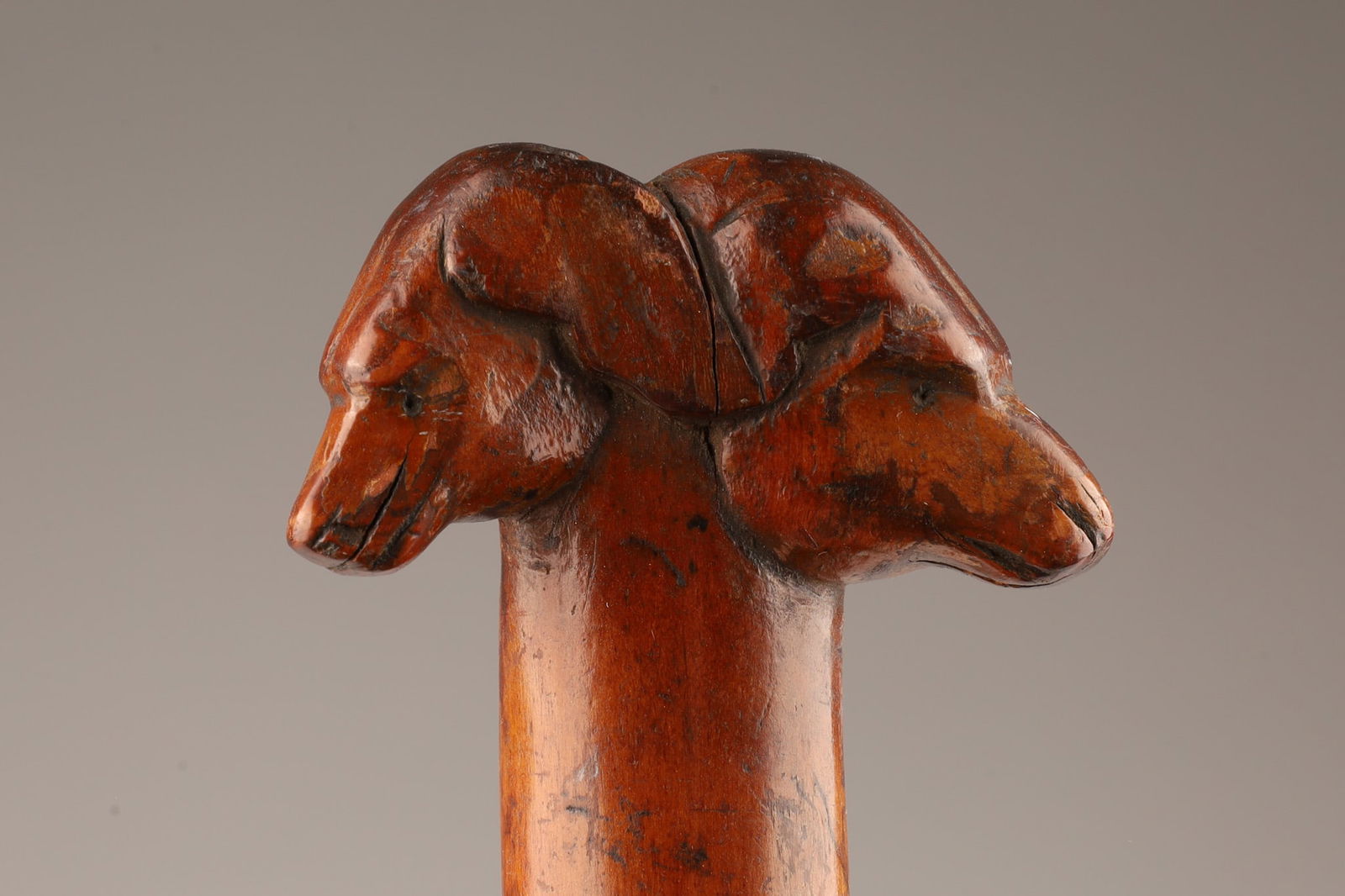 Antique Carved Dog's Head Walking Stick Cane (1 of 7)