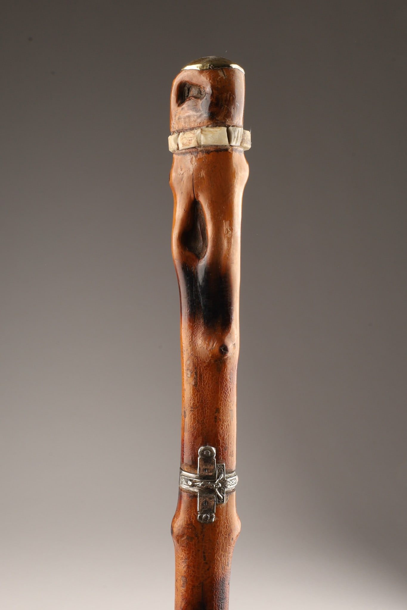 Pyrography Religious Medallion Walking Stick Cane (1 of 6)