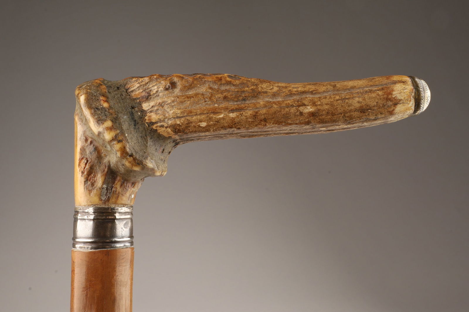 Antique Antler Knobby Wood Cane Walking Stick (1 of 6)