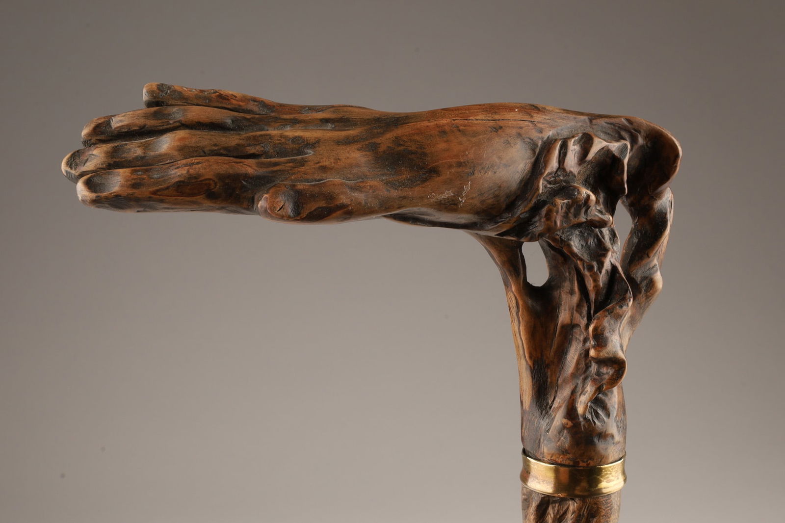 Signed Ornately Carved Folk Art Hand Walking Stick (1 of 5)