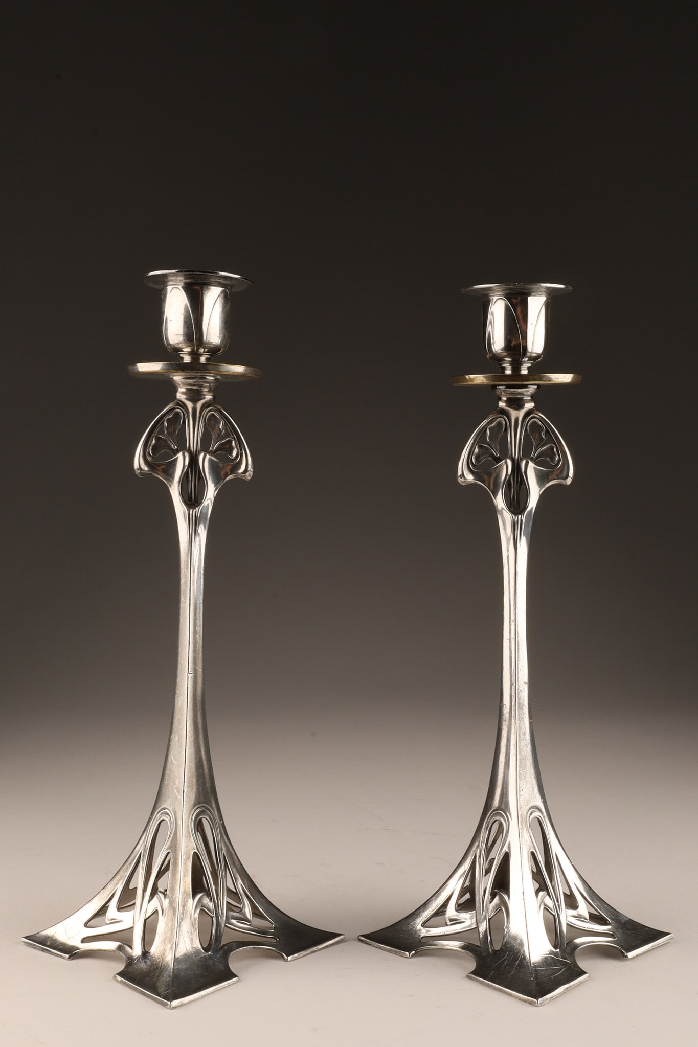 WMF Art Nouveau Jugendstil Silvered Candlesticks (1 of 9)