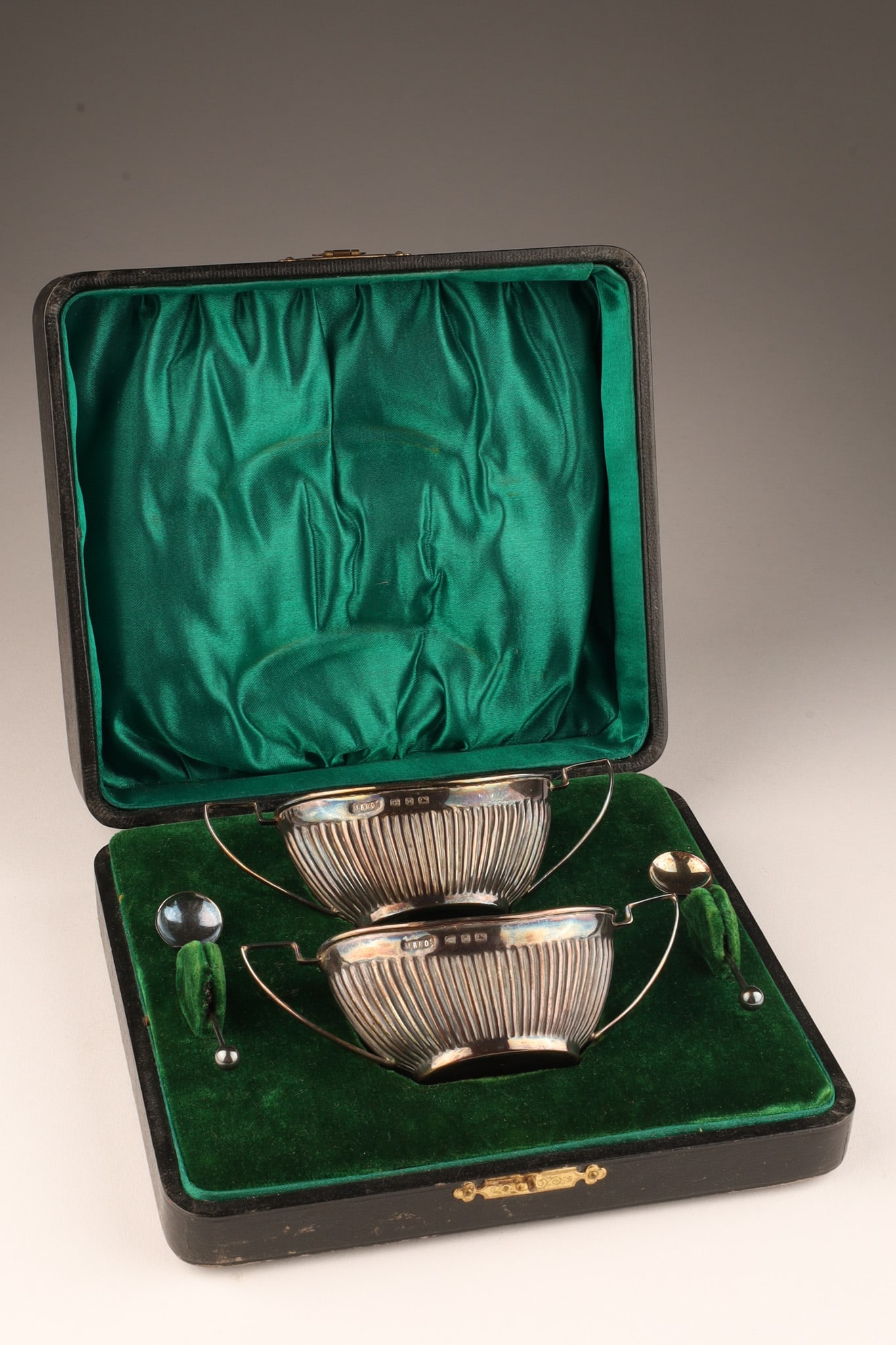 Antique English Sterling Open Salts with Spoons (1 of 6)