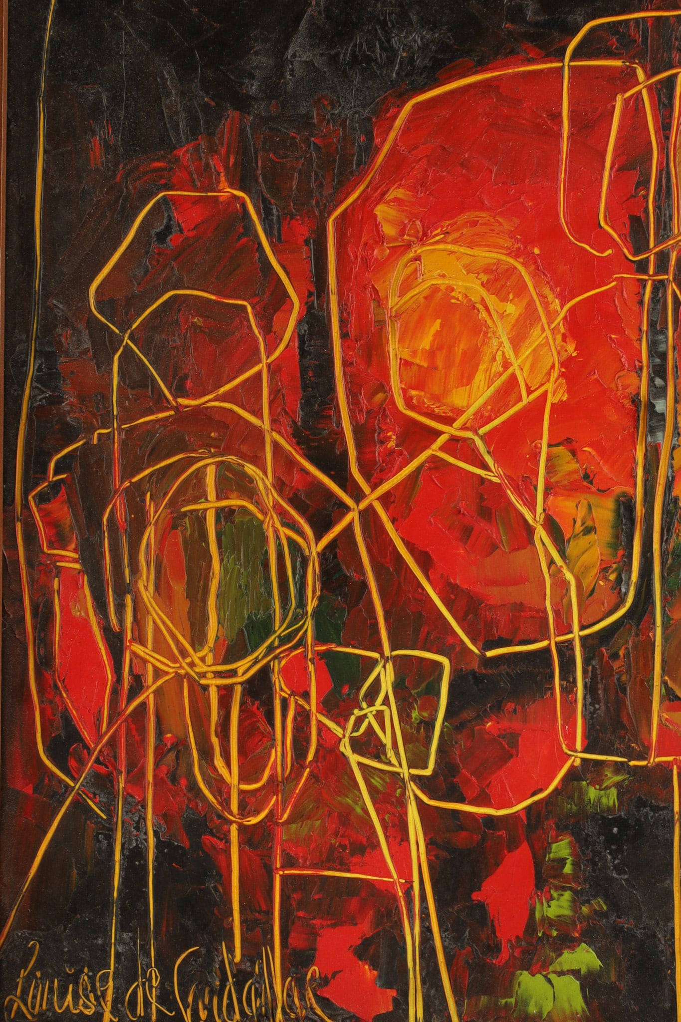 Signed Abstract Expressionist Oil Painting Figures (1 of 4)