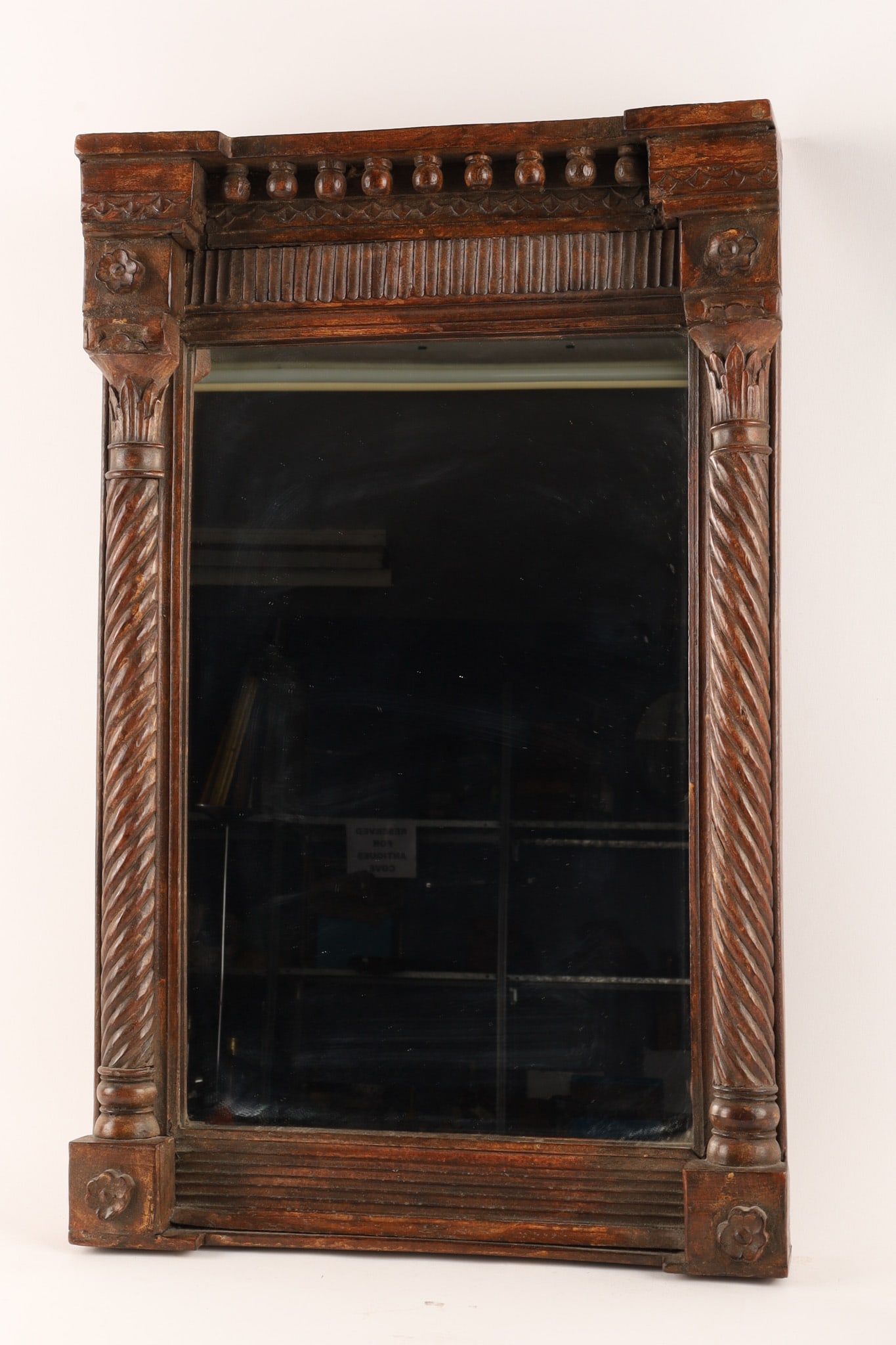 Anglo Indian Carved Pediment / Pier Mirror (1 of 6)