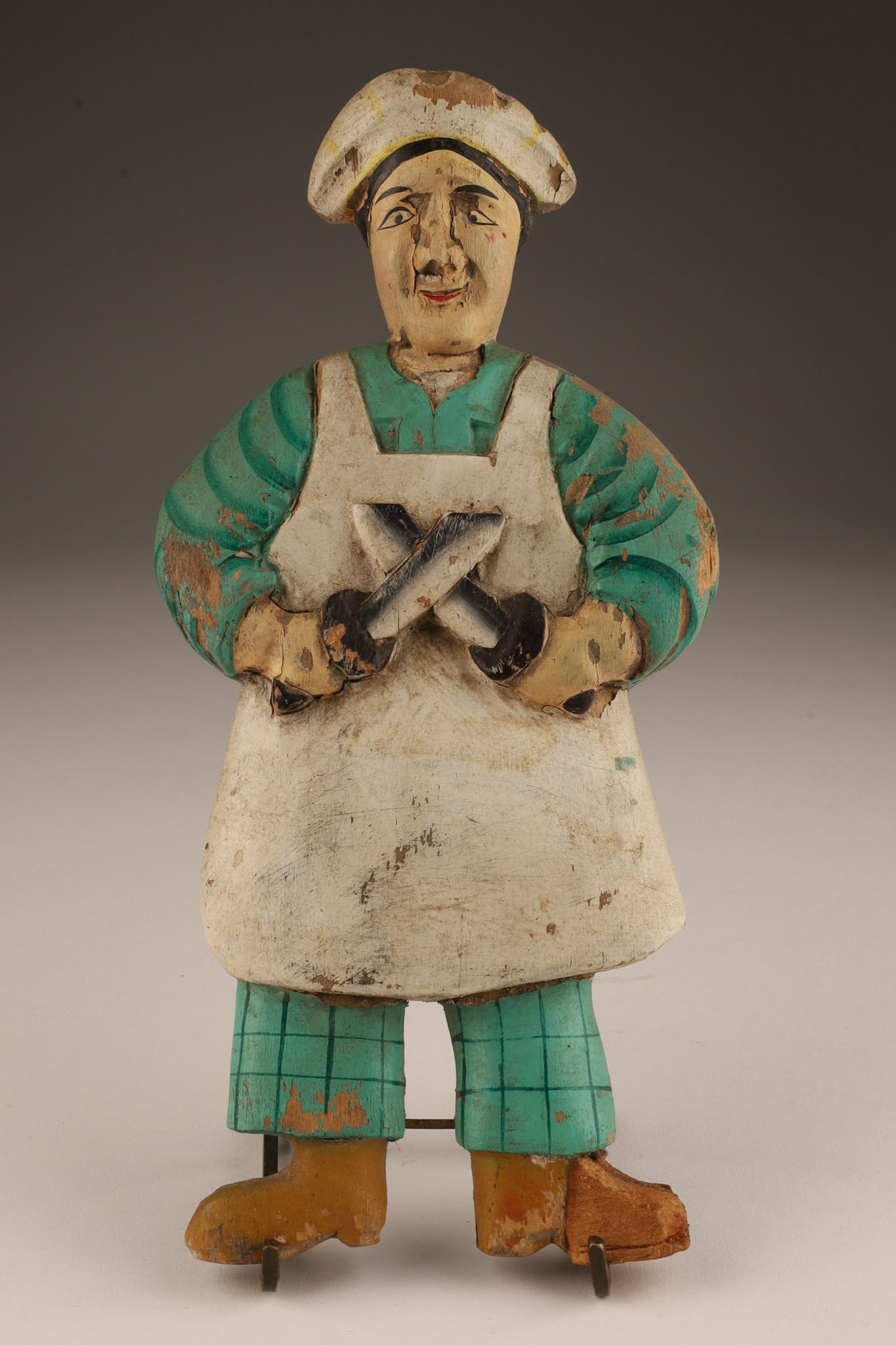 Quebec Folk Art Carved Painted Butcher Figure (1 of 6)