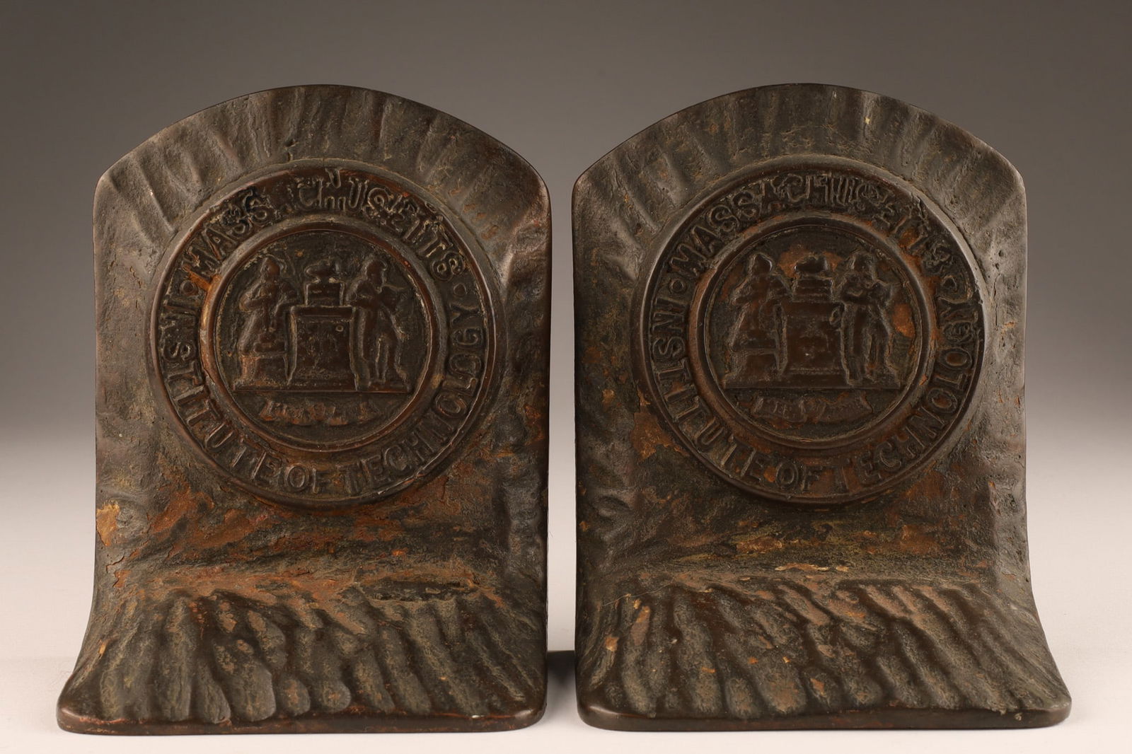 Pair Antique Cast Iron MIT Bookends (1 of 6)