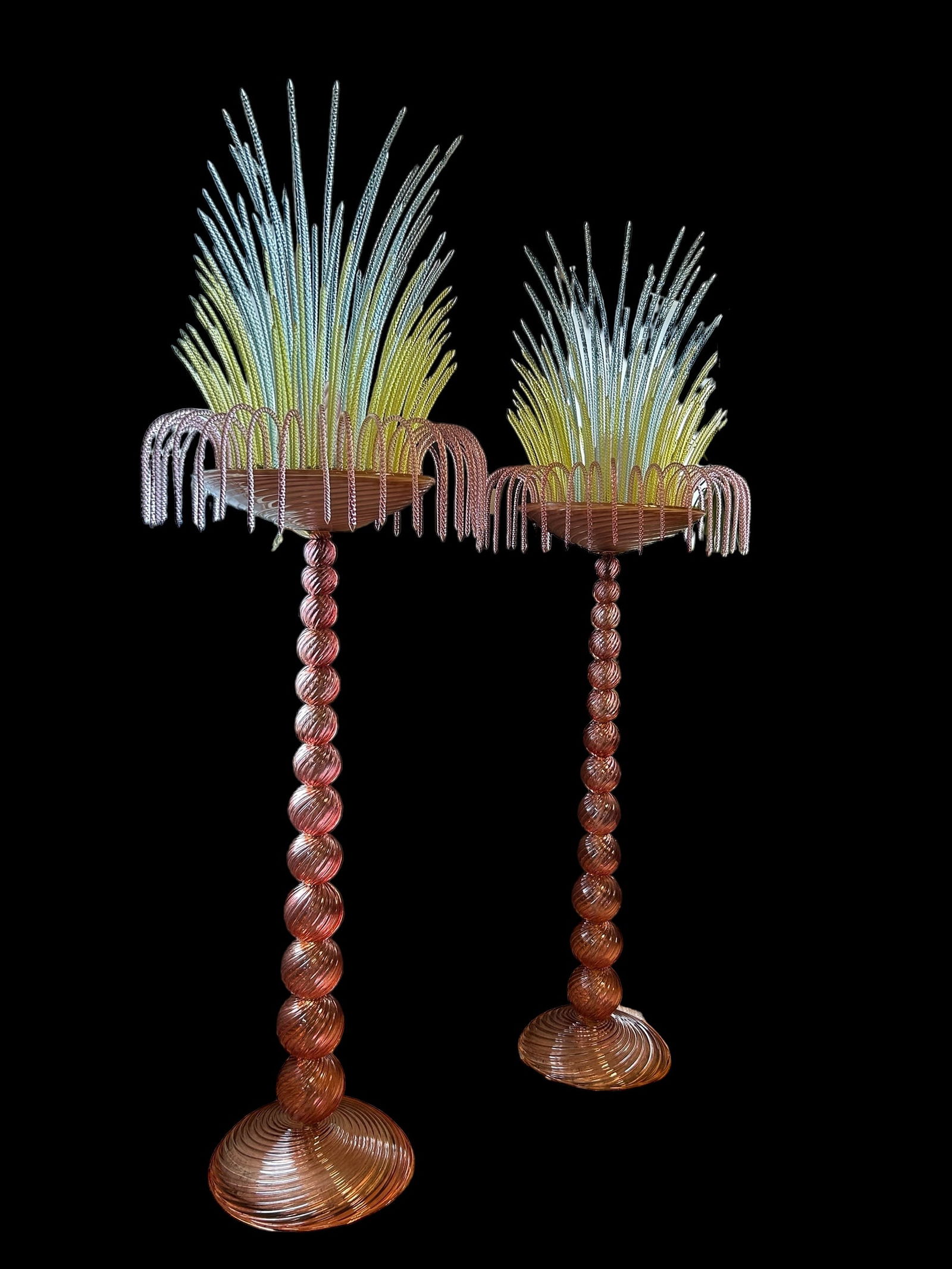 Exceptional Pair of Rare Huge Venini Murano Blown Glass Floor Lamps (1 of 9)