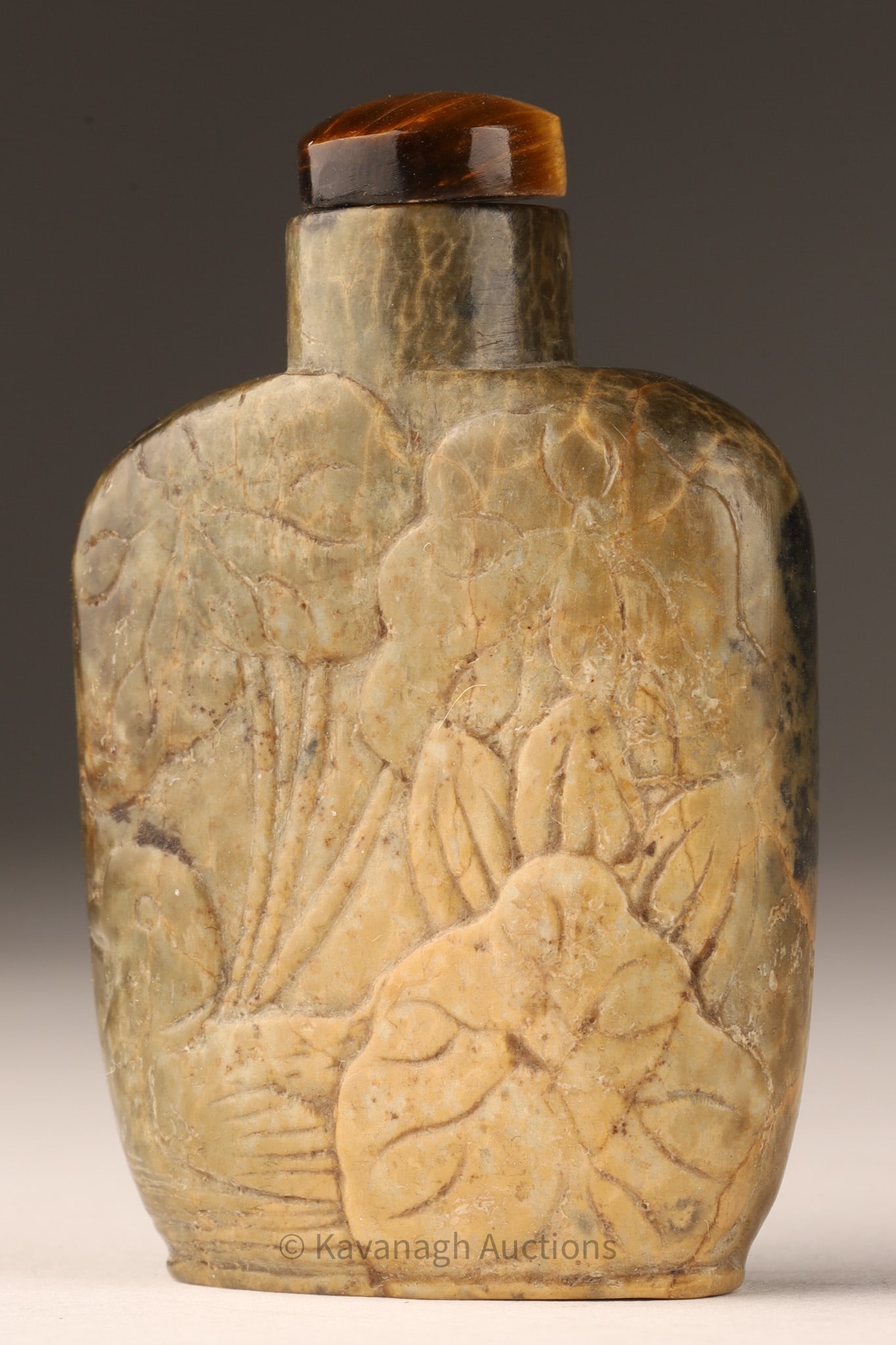 Chinese Stone Carved Snuff Bottle Duck in Pond (1 of 7)