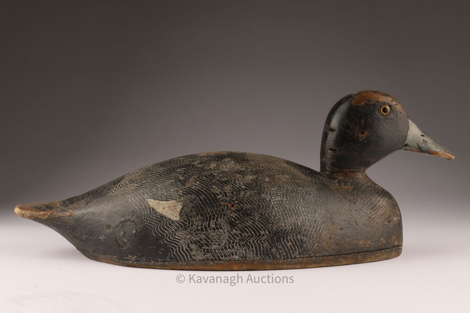 Hollow Bluebill Drake Duck Decoy Harry Hitchens (1 of 7)