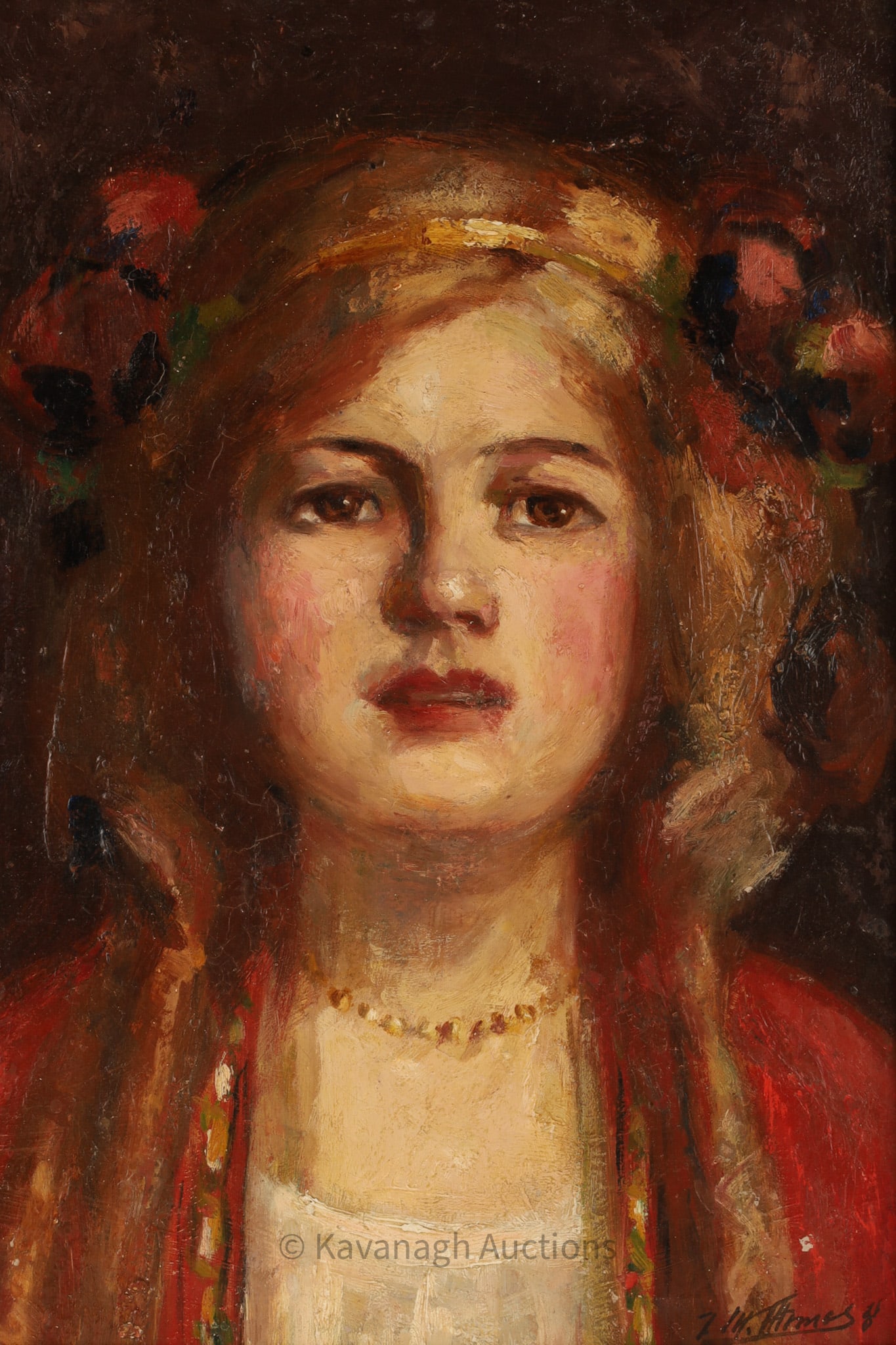 Art Nouveau Portrait of a Woman Signed Thomas (1 of 7)