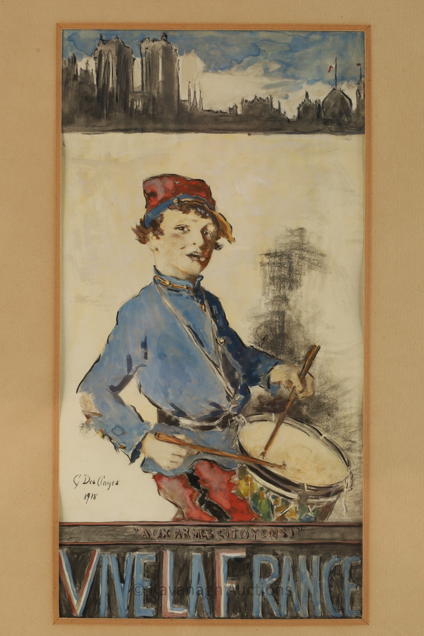 Gertrude Des Clayes World War I Rare Watercolour (1 of 4)