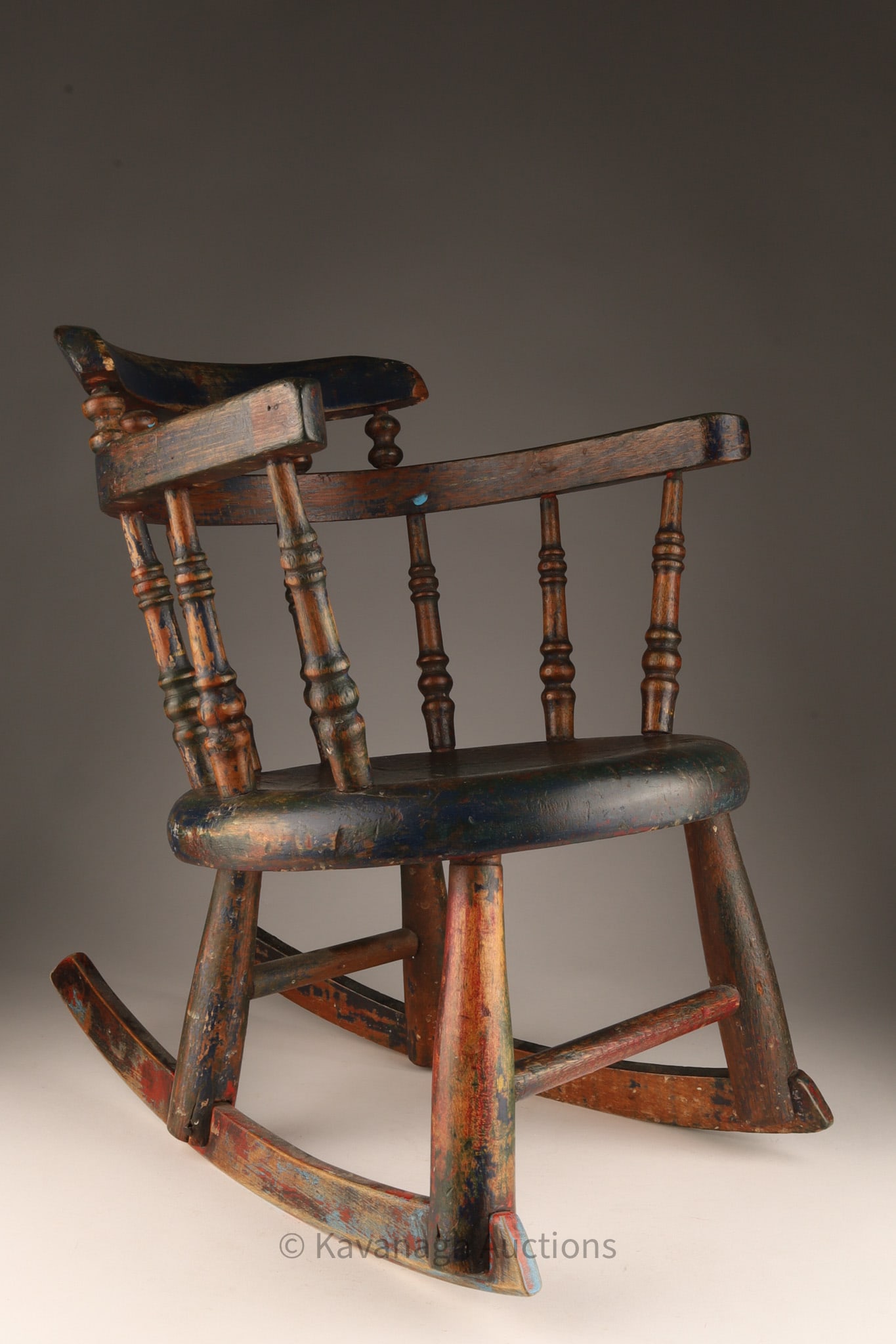 Antique Primitive Child's Country Rocking Chair (1 of 6)