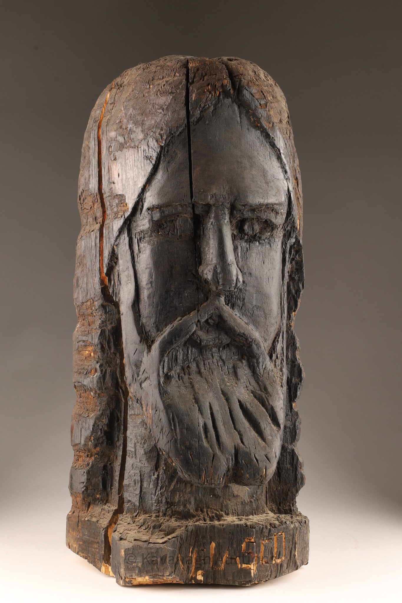 Large Folk Art Carved Figure Jesus Bearded Man (1 of 7)