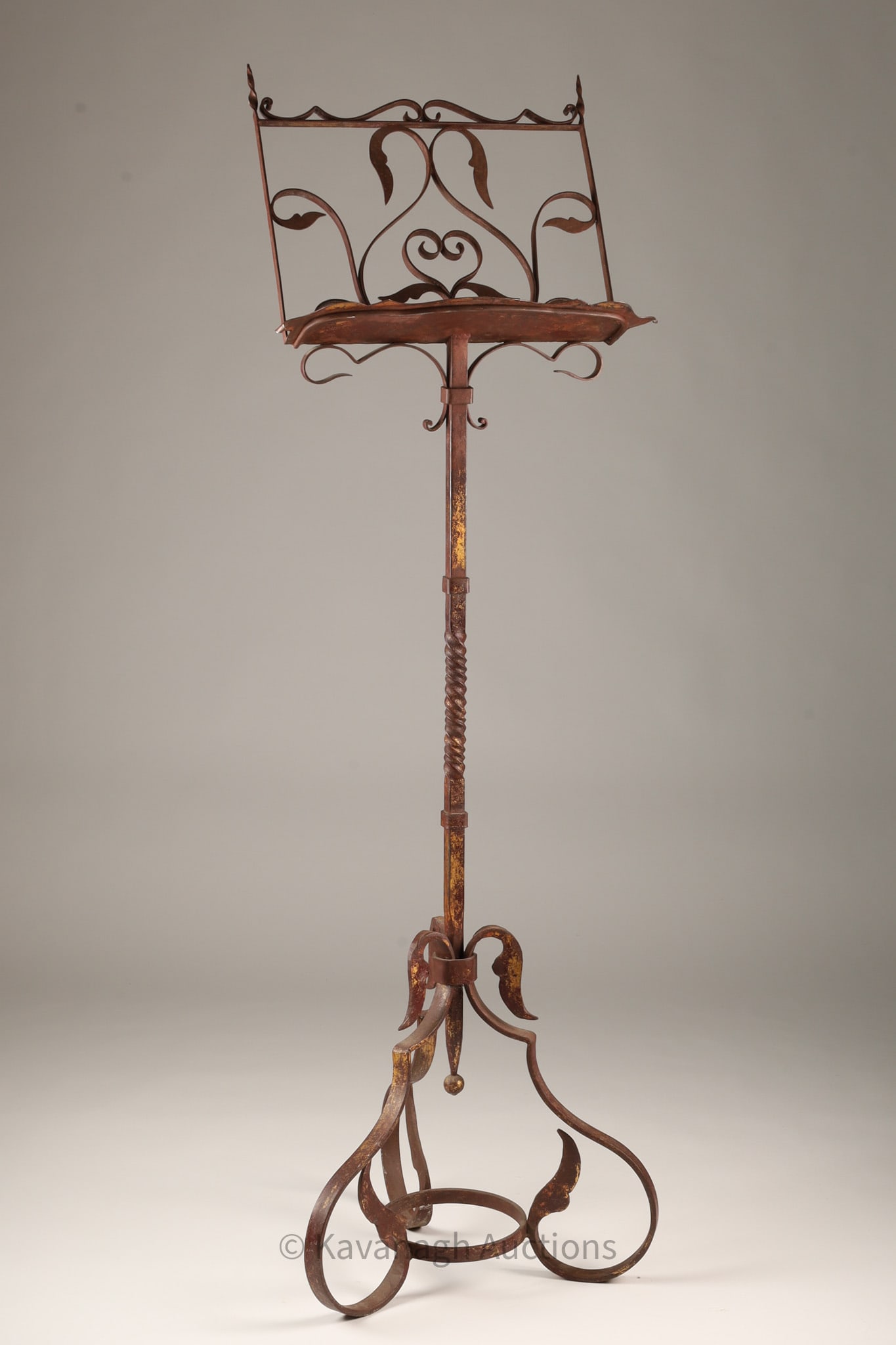 Antique Italian Wrought Iron Lectern: Antique Italian Wrought Iron Lectern, 57 inches H x 8 W.