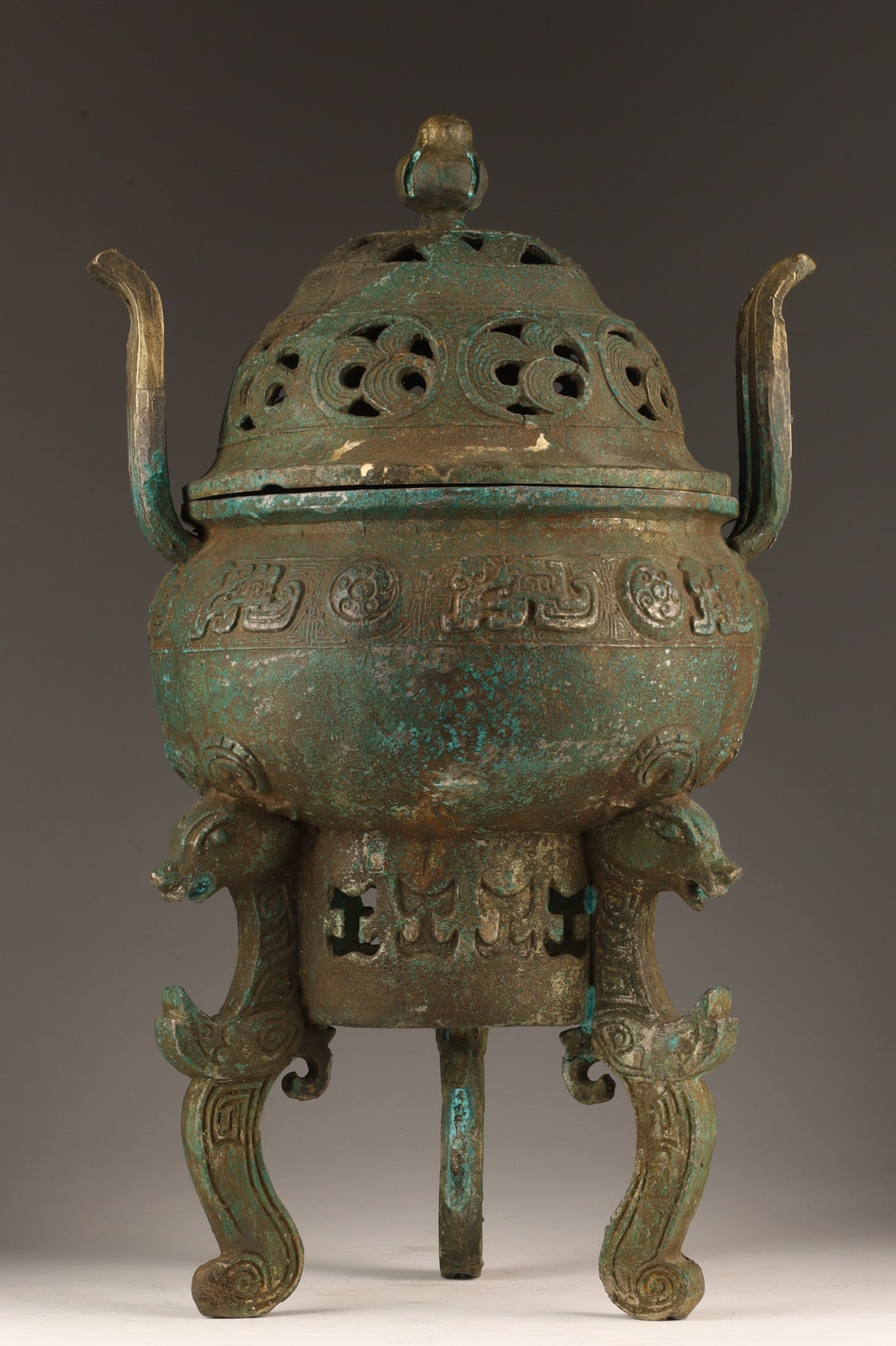 Large Chinese Archaic Style Bronze Censer (1 of 11)