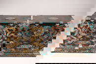 Pair Chinese Black Lacquer Cloisonne Dragon Chests
