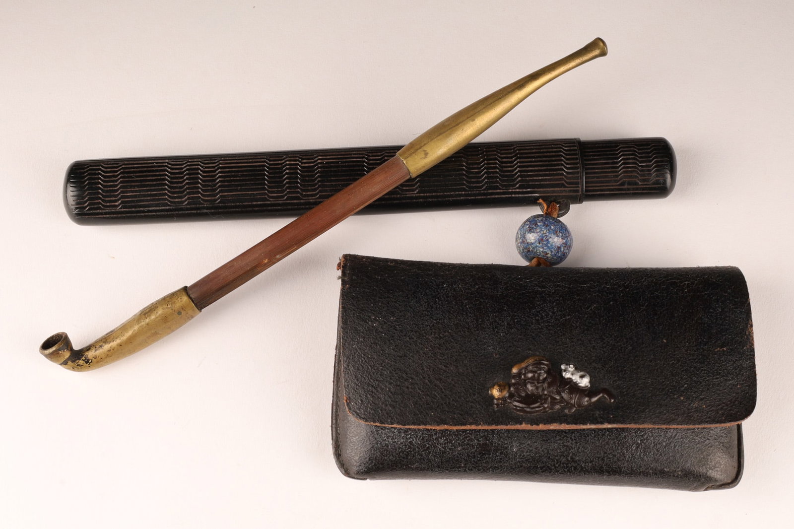 Antique Japanese Tobacco Pouch with Pipe Case (1 of 8)