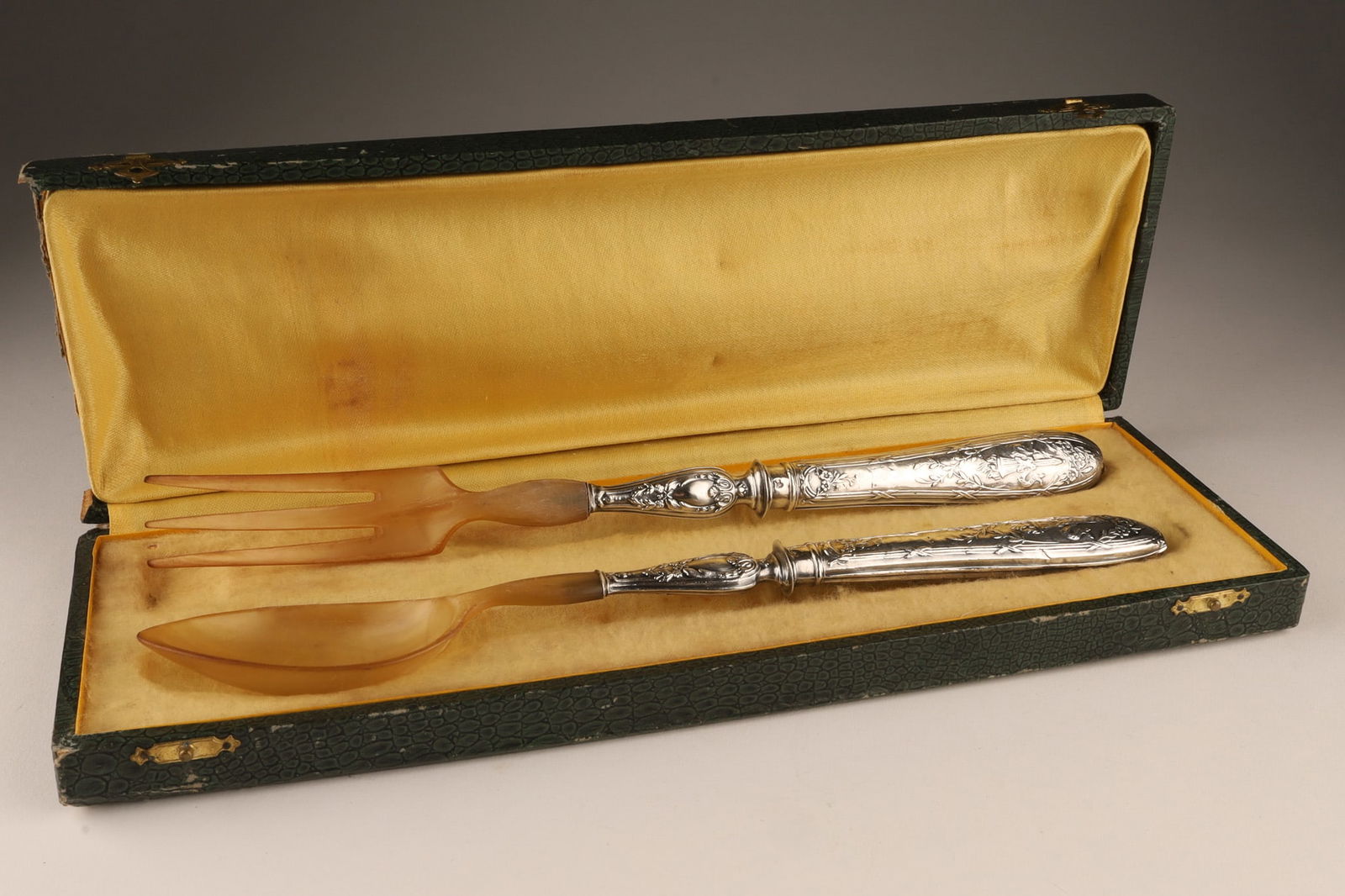 Antique French Sterling Silver Salad Serving Set (1 of 7)